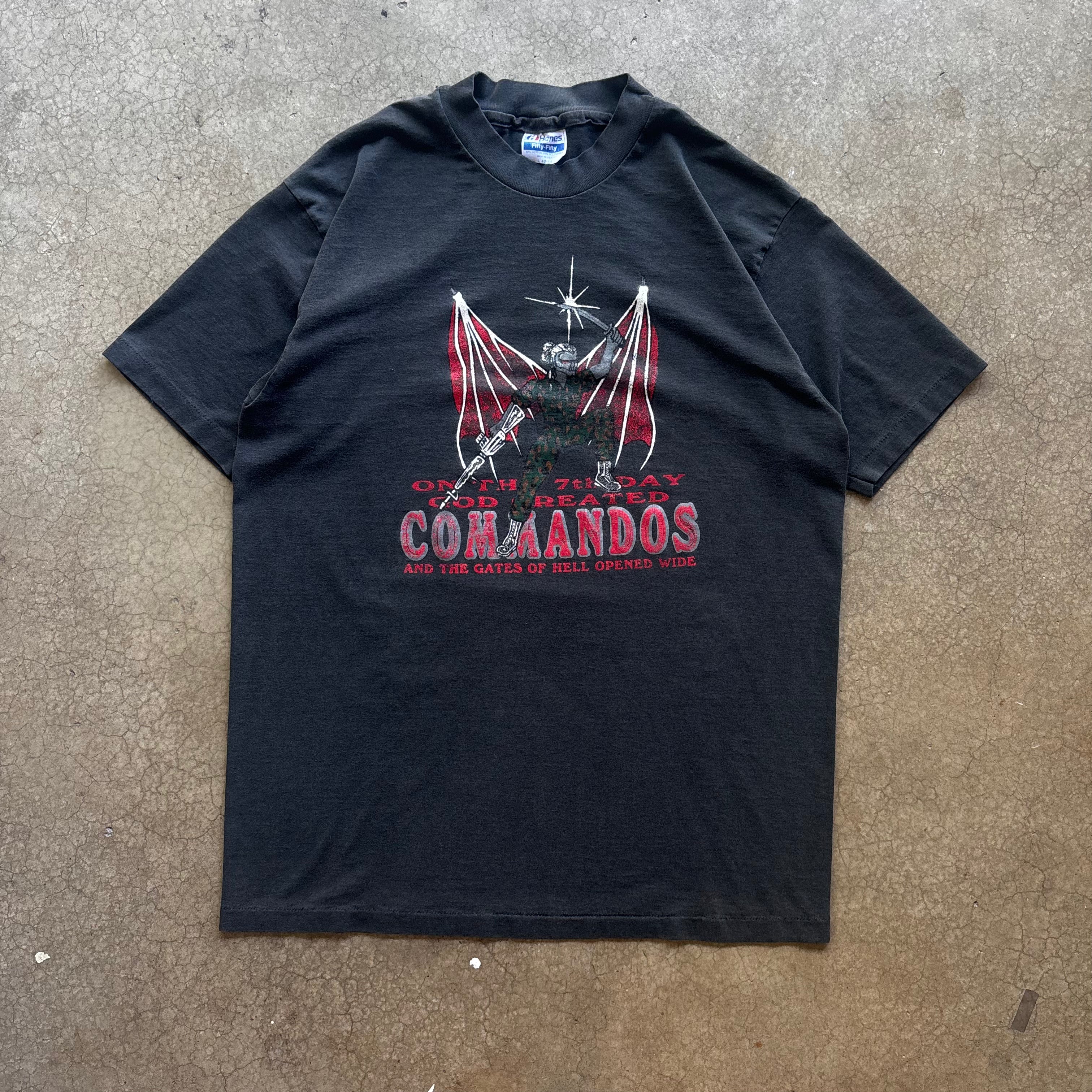 80s COMMANDOS GATES OF HELL TEE - L