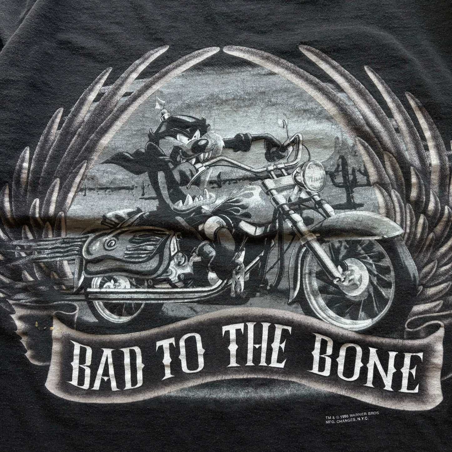 VINTAGE TAZ BIKER TEE - XL