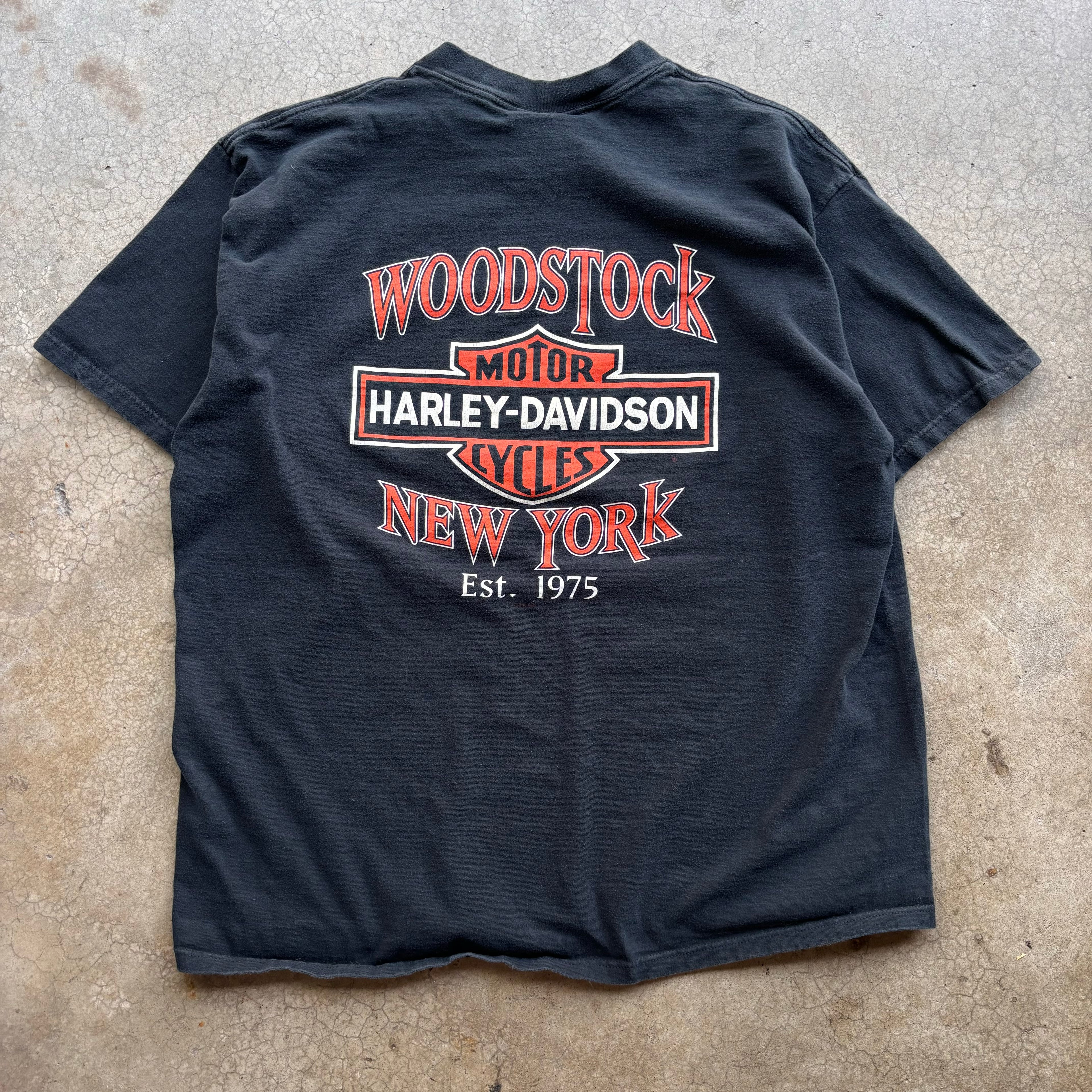 90s NEW YORK HARLEY FLAME TEE -