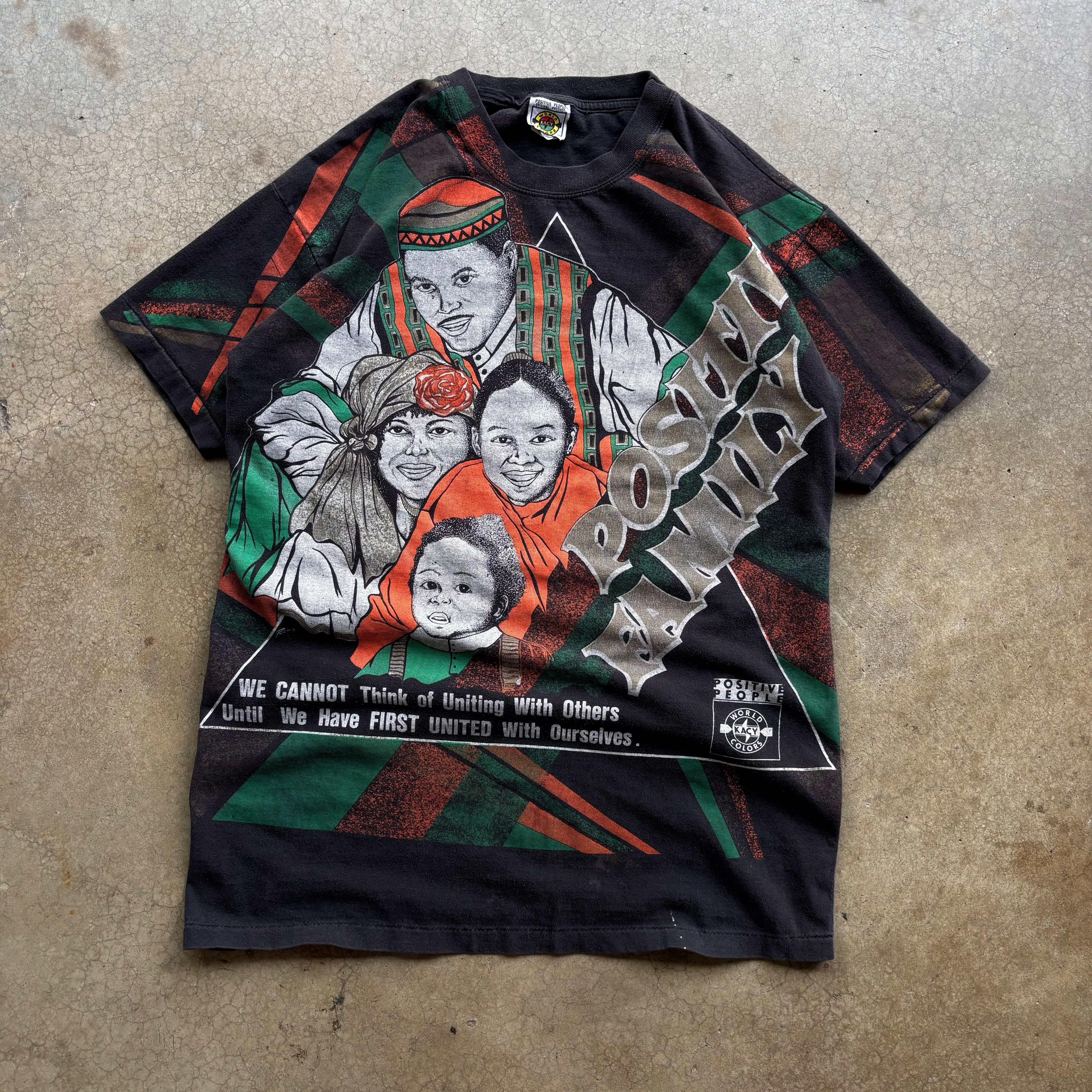 90s POSITIVE FAMILY AOP TEE - XXL