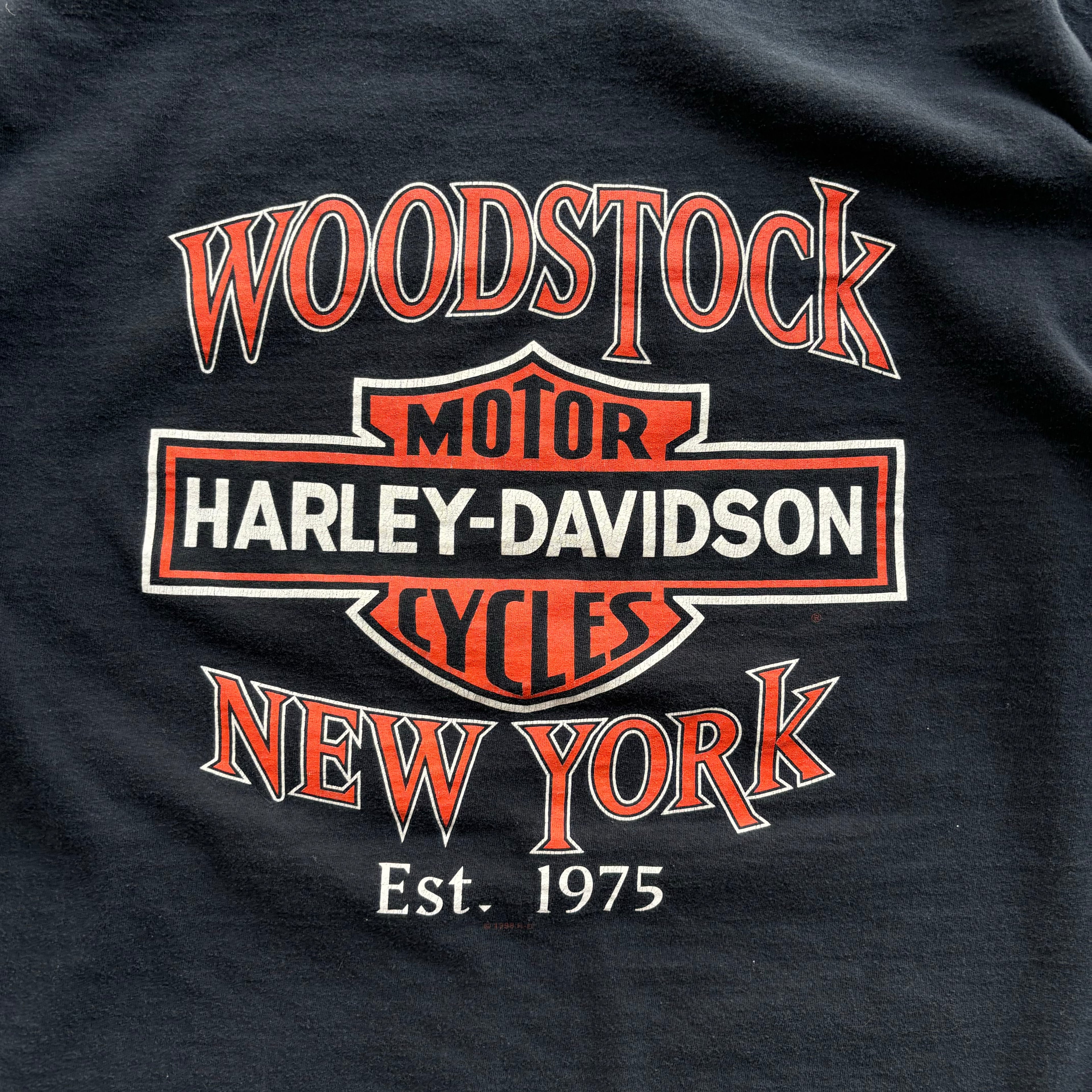 90s NEW YORK HARLEY FLAME TEE -