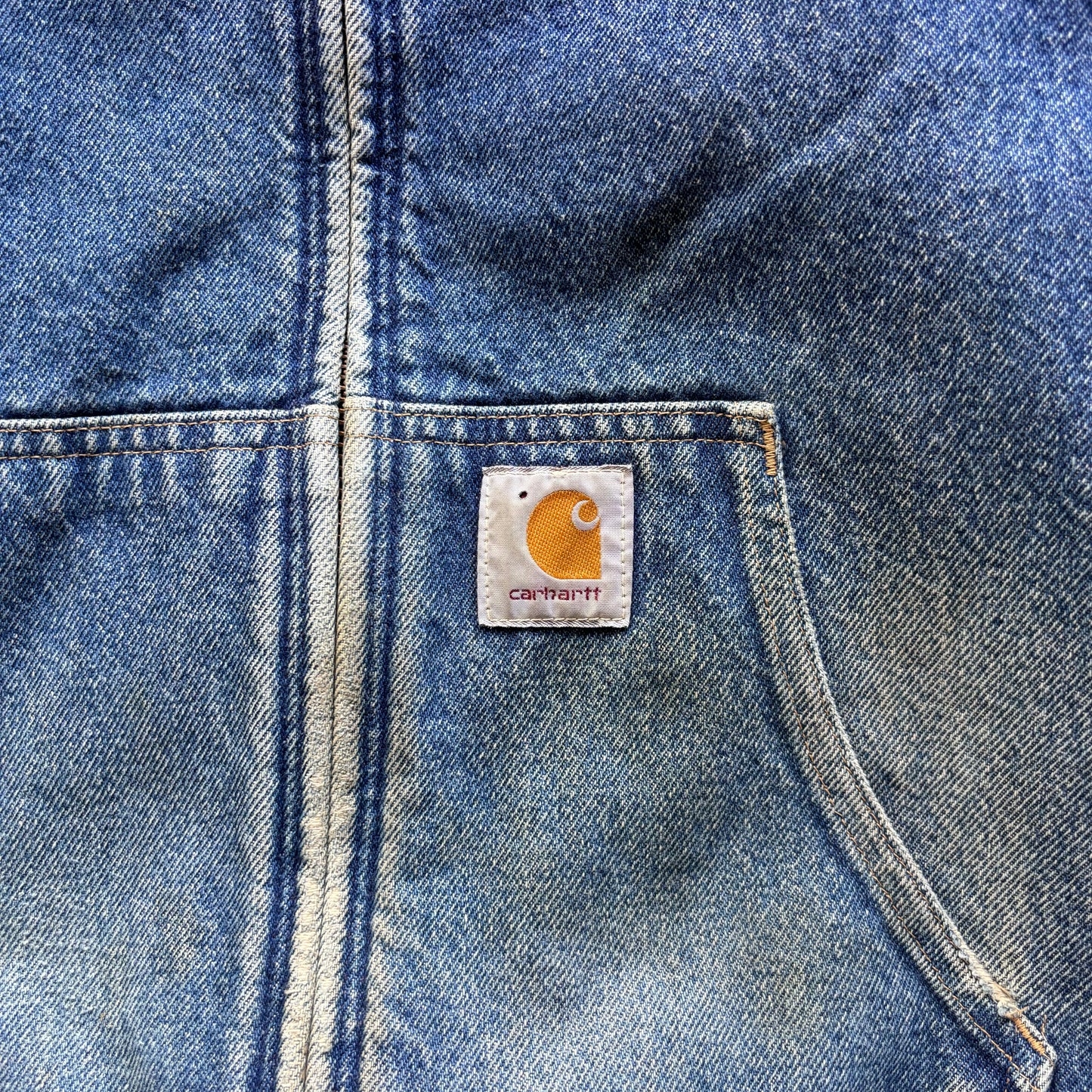 VINTAGE DENIM CARHARTT HOODIE JACKET - XXL