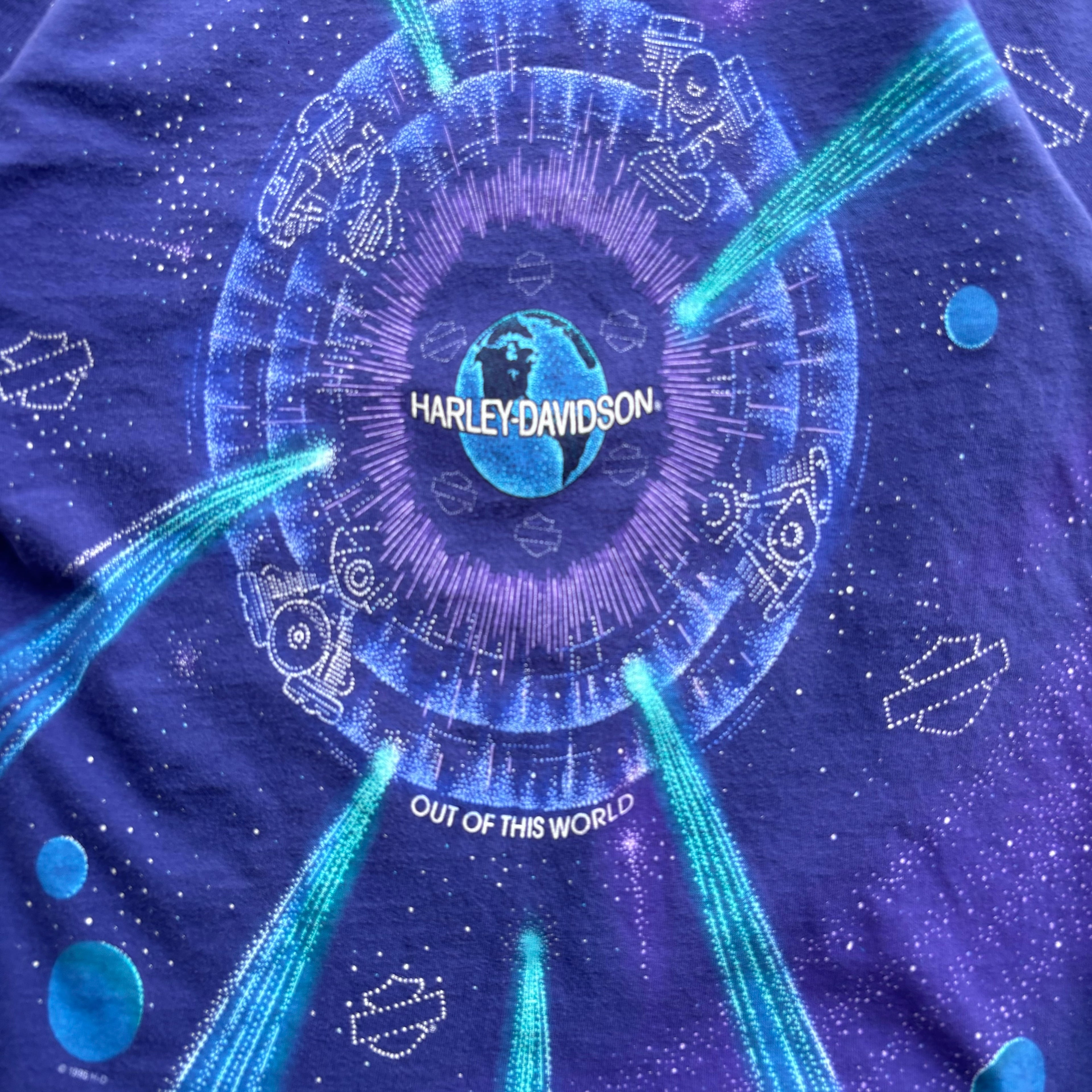 90s HARLEY DAVIDSON AOP TEE - M