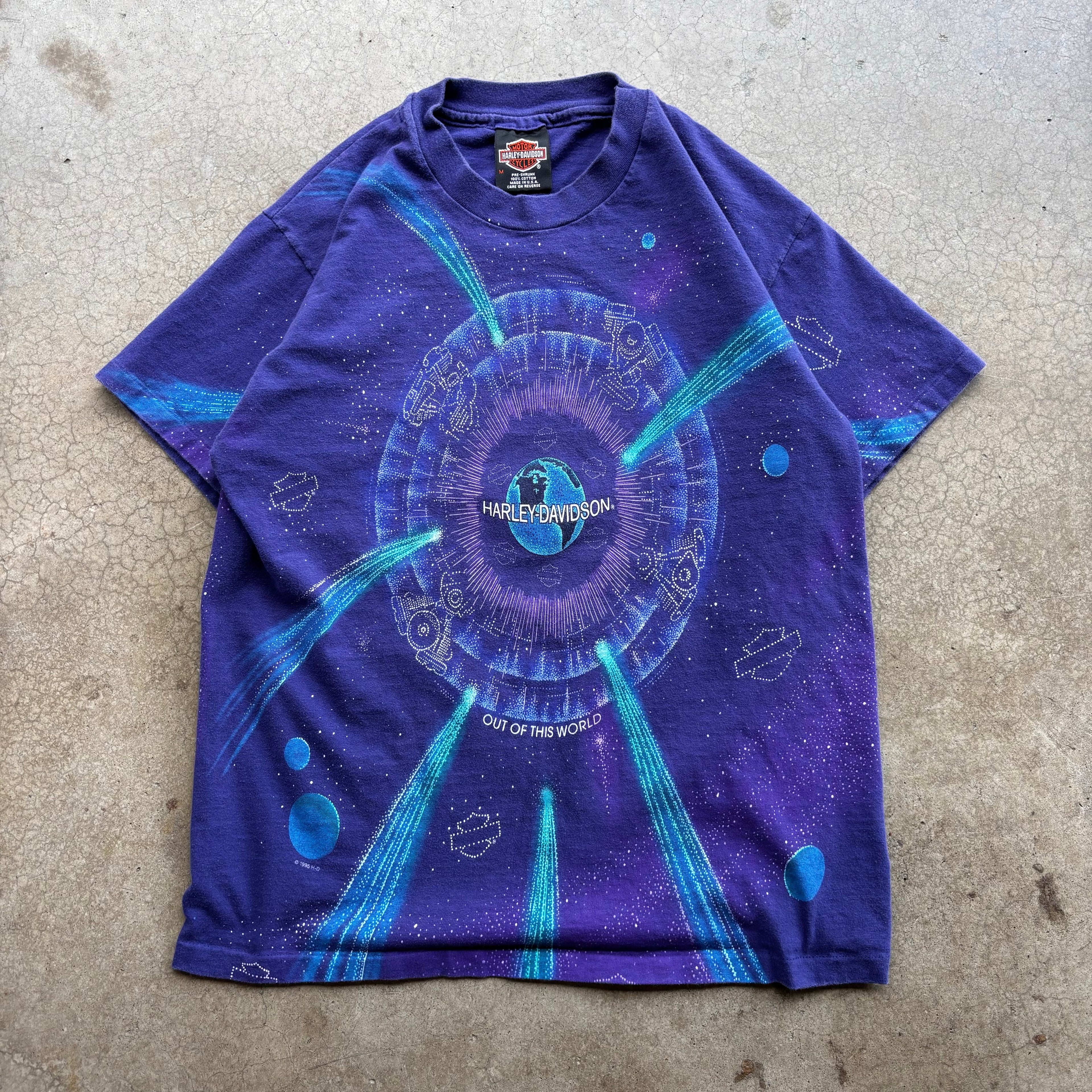 90s HARLEY DAVIDSON AOP TEE - M