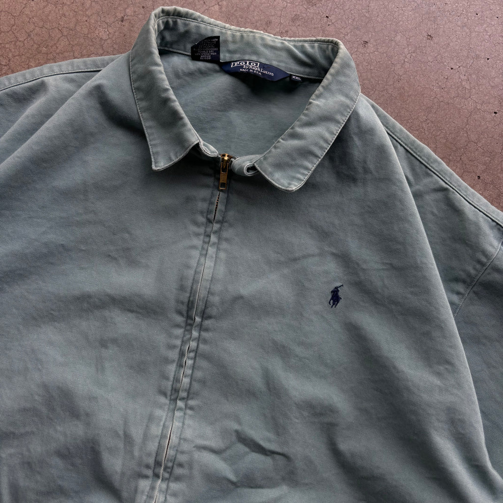 90s GREEN POLO JACKET - XXL