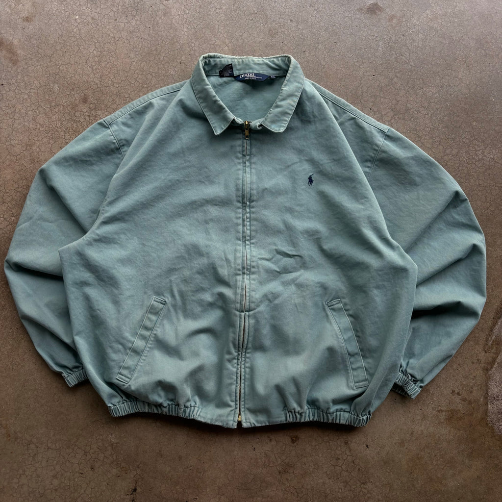 90s GREEN POLO JACKET - XXL