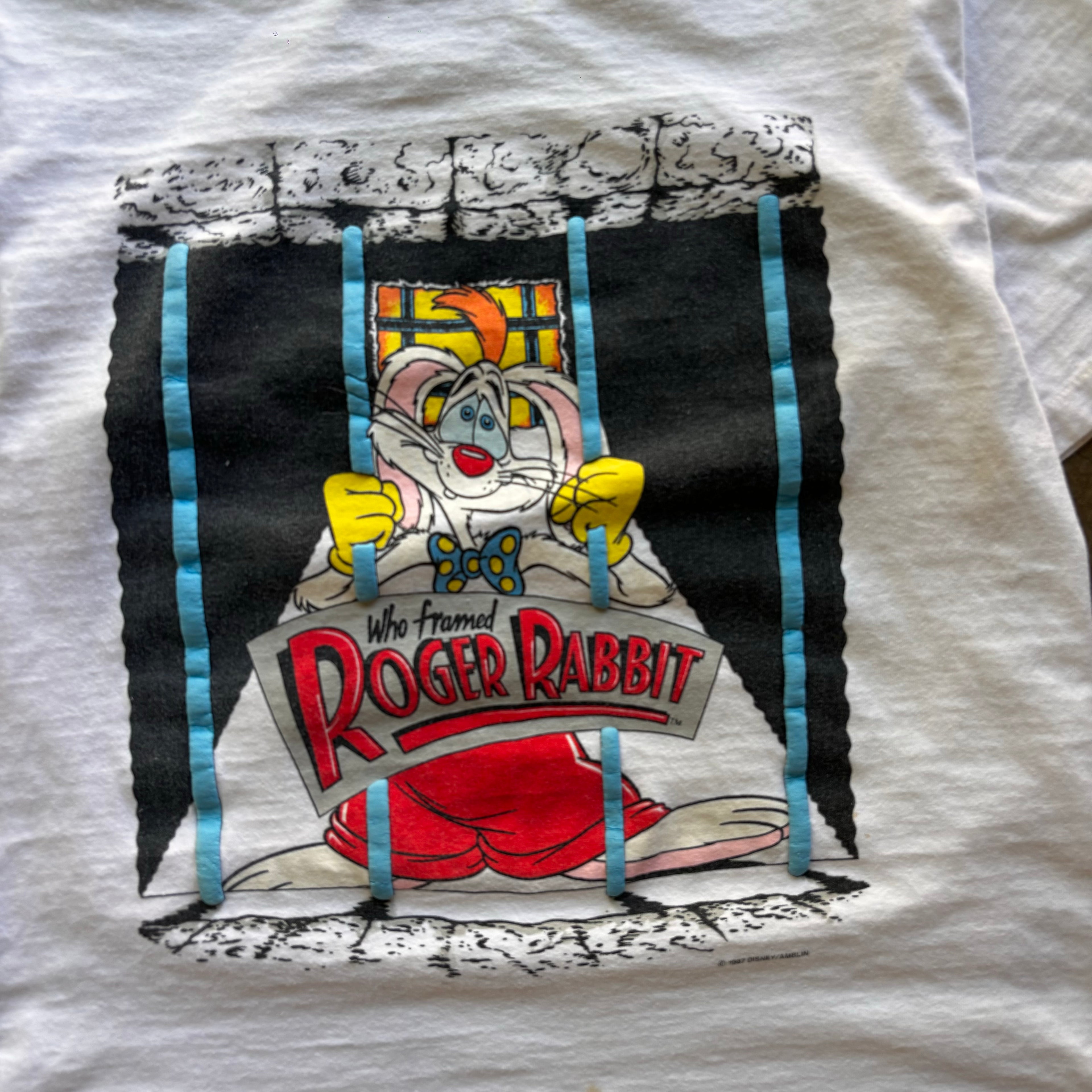 90s WHO KILLED RODGER RABBIT TEE - L