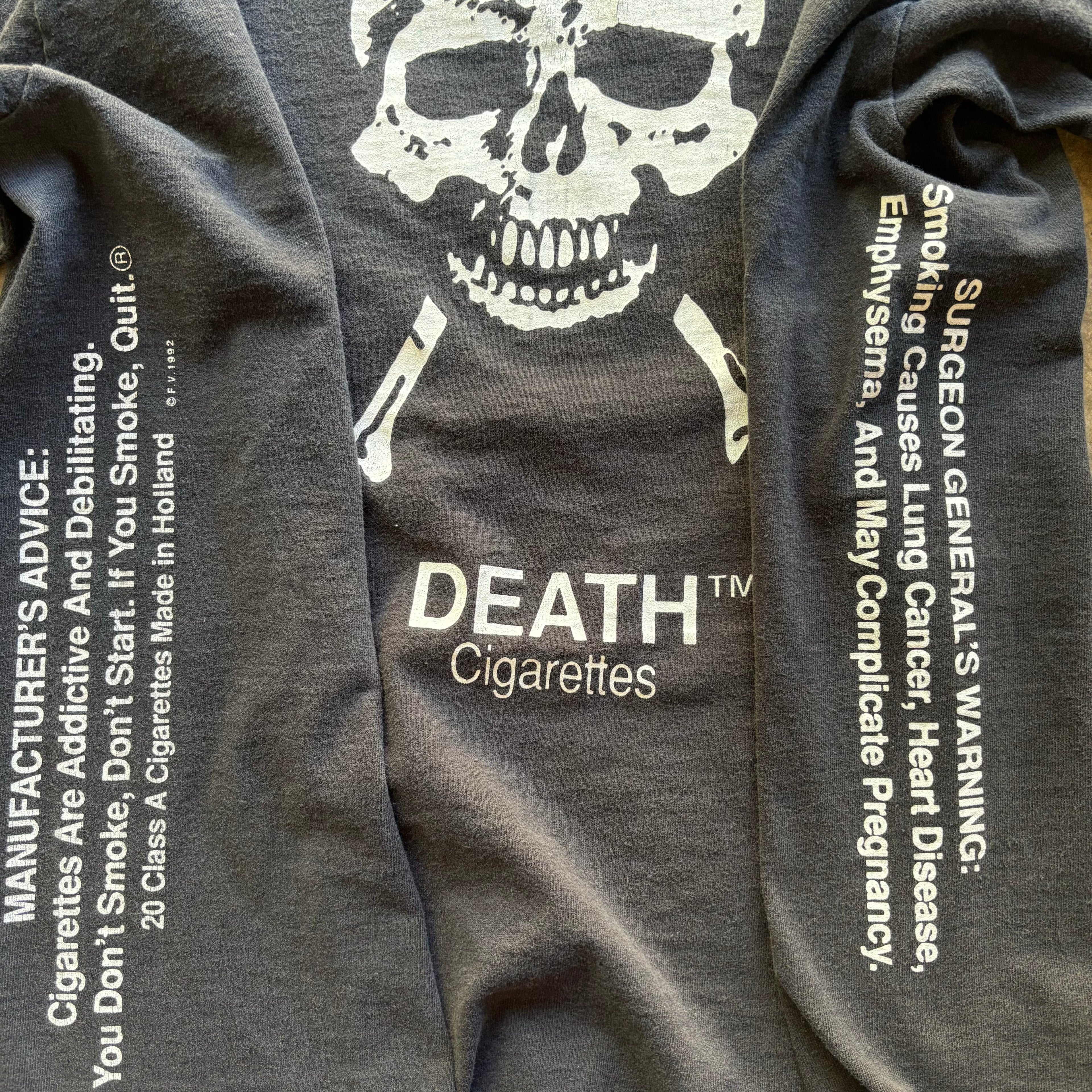 90s CIGARETTES DEATH FASHION VICTIM TEE - L