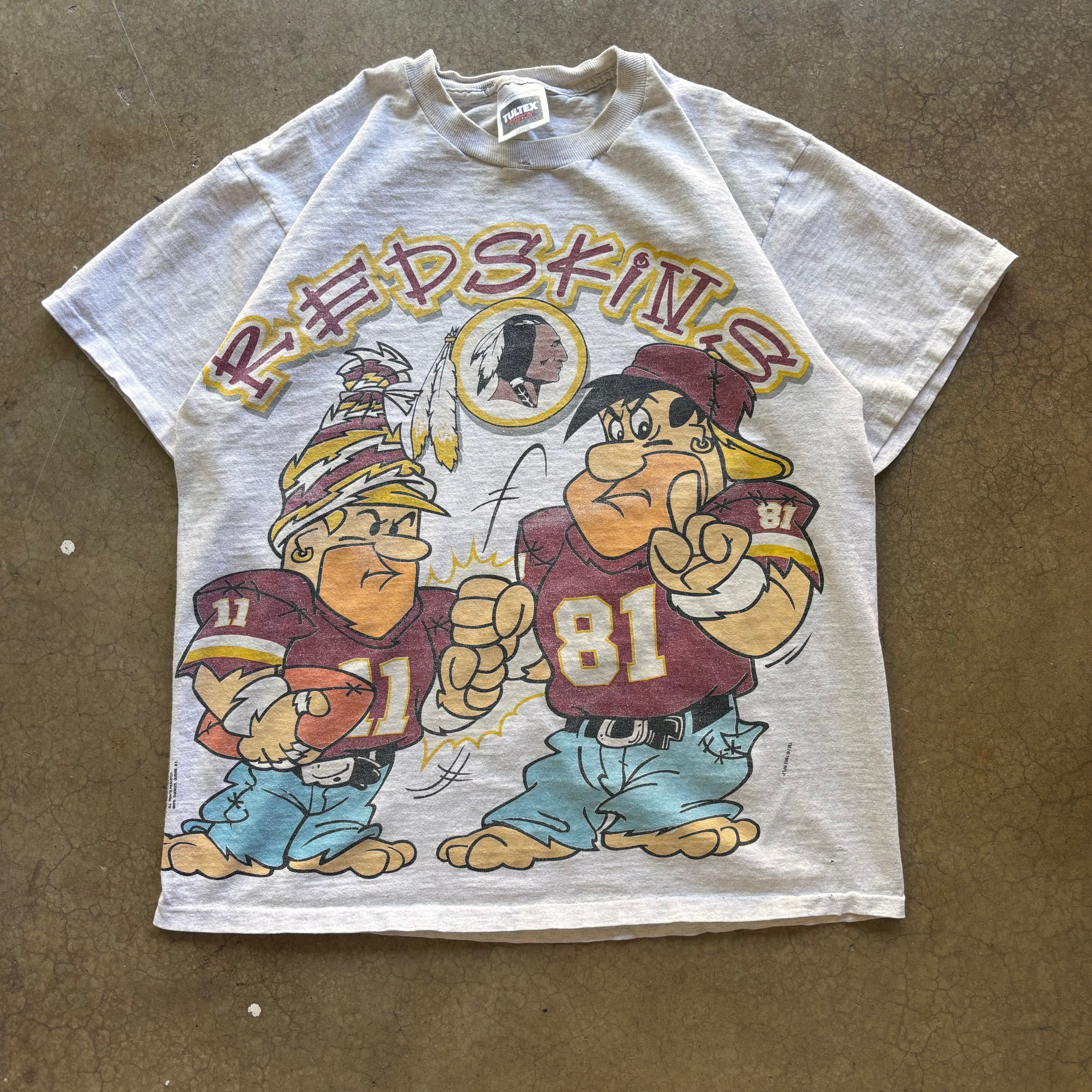 90s REDSKINS FLINTSTONES TEE - M