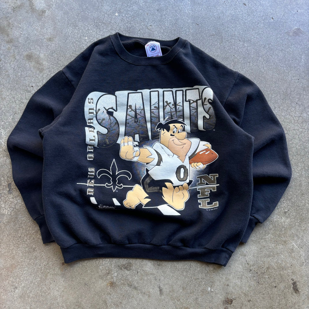 90s NEW ORLEAN SAINTS FLINTSTONES CREWNECK - XL