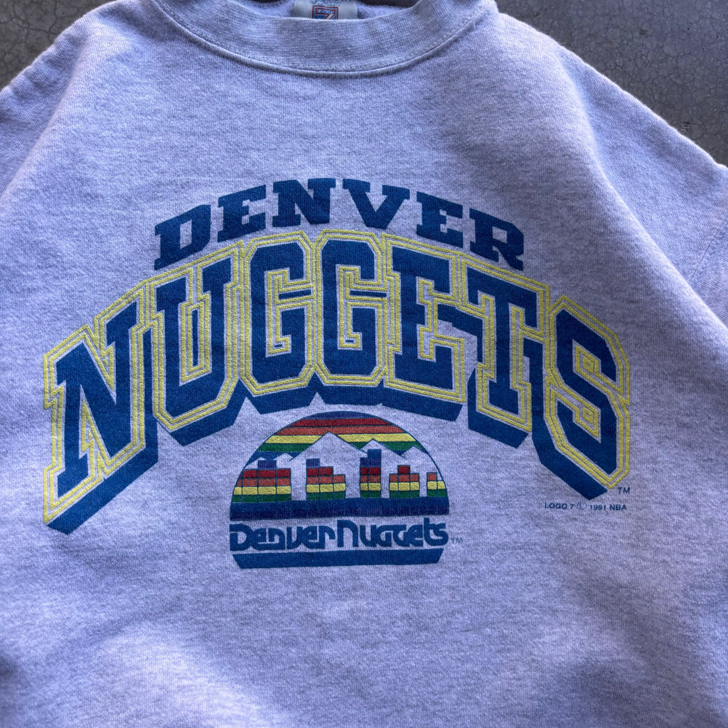 90s GRAY DENVER NUGGETS CREW - XXL