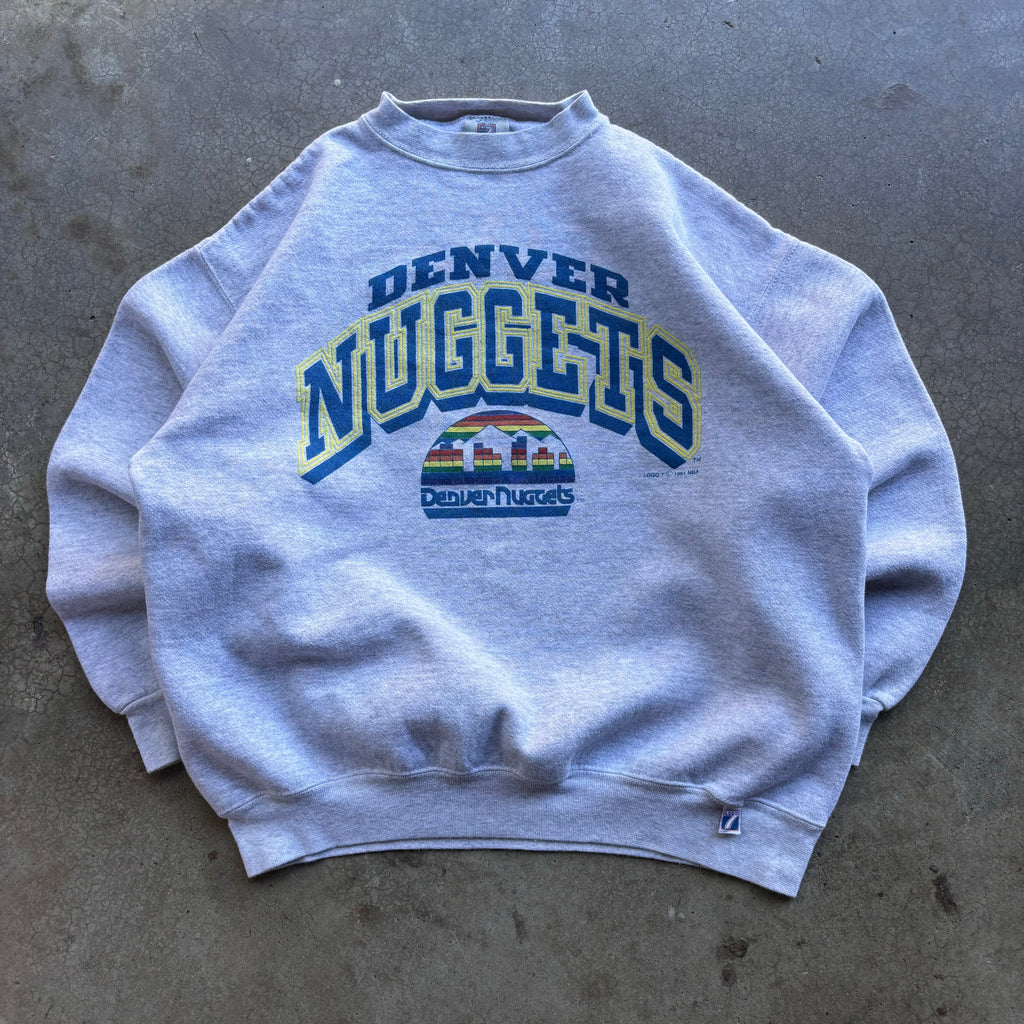 90s GRAY DENVER NUGGETS CREW - XXL