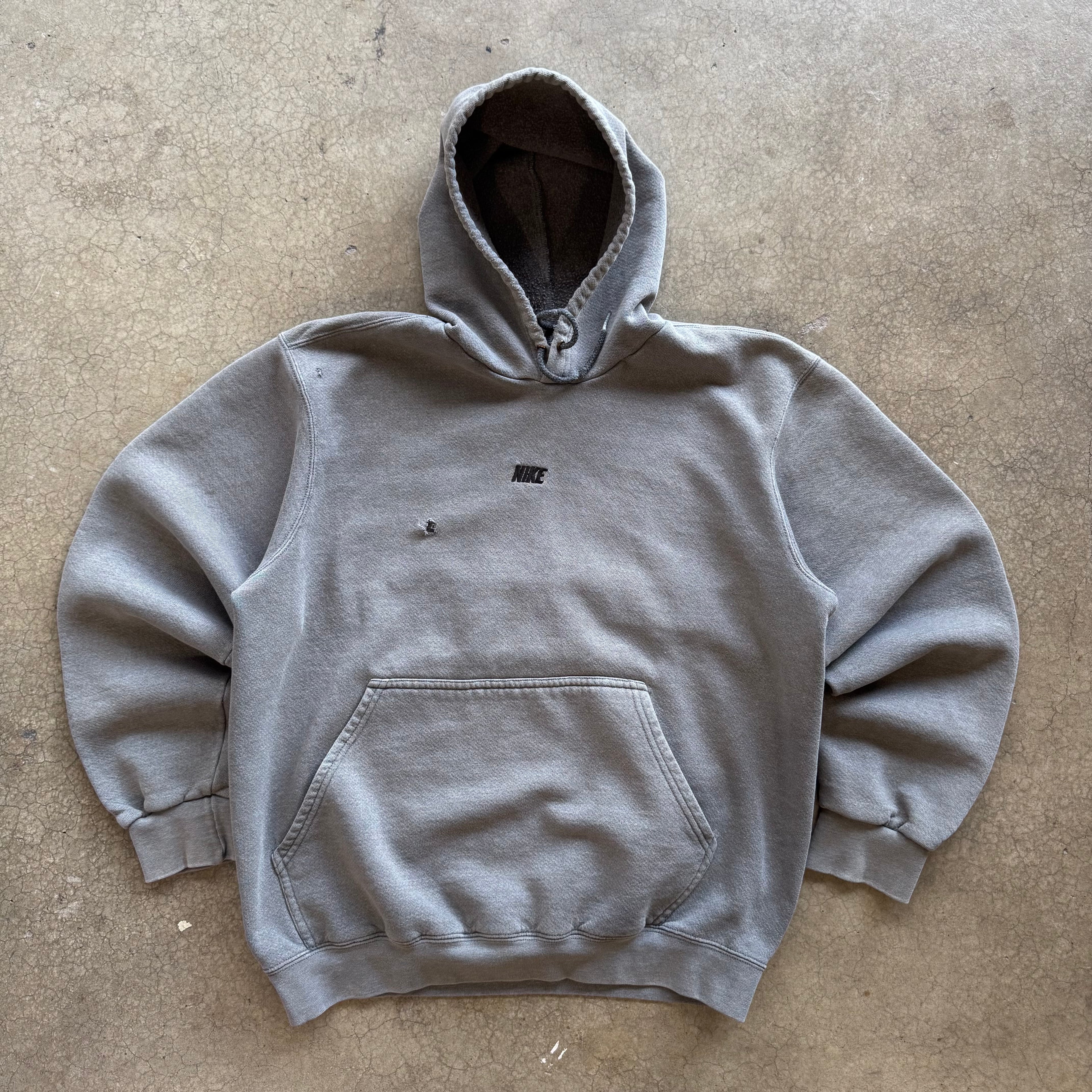 90s NIKE GREY HOODIE - M