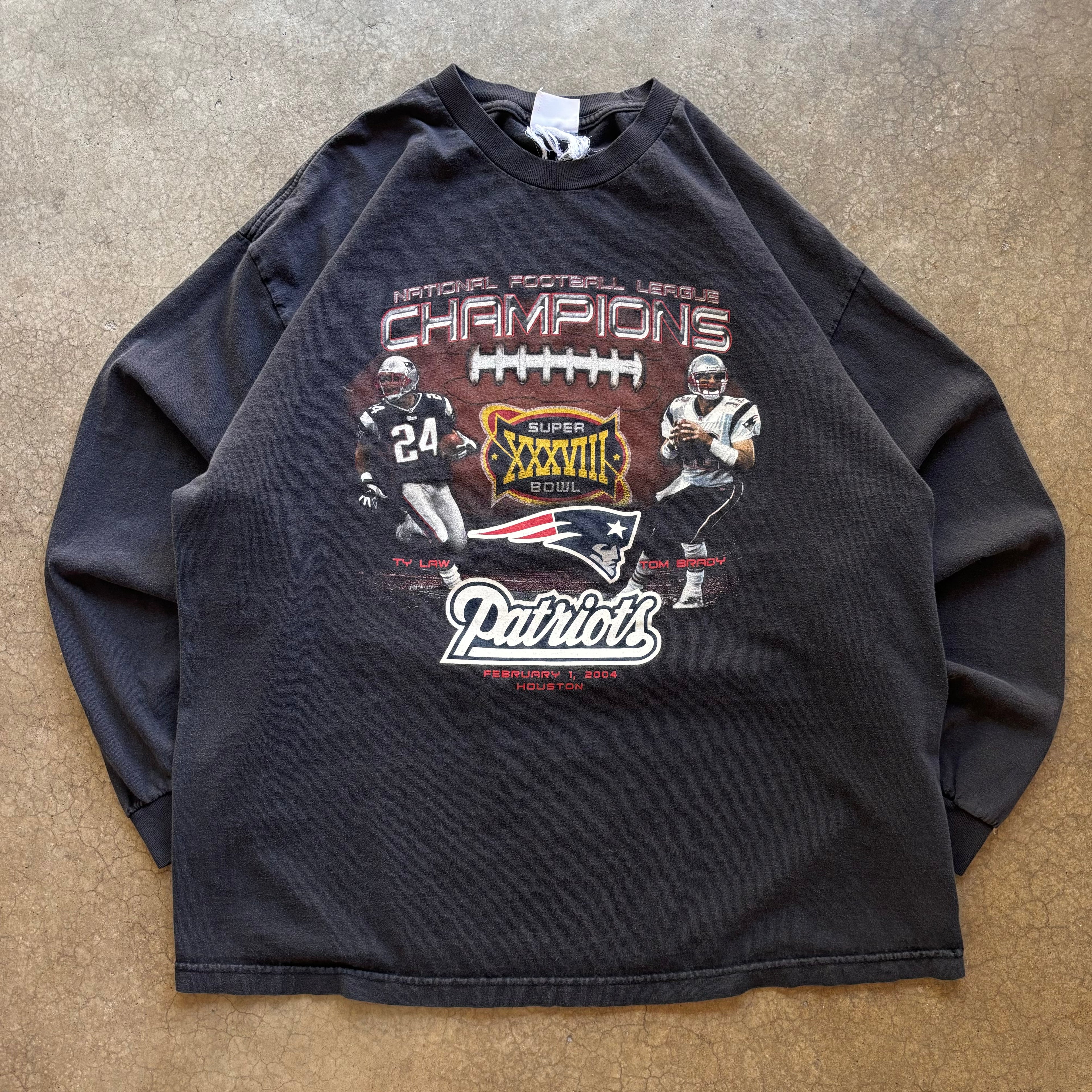 00s NEW ENGLAND PATRIOTS BRADY TY LAW LONGSLEEVE TEE - XL
