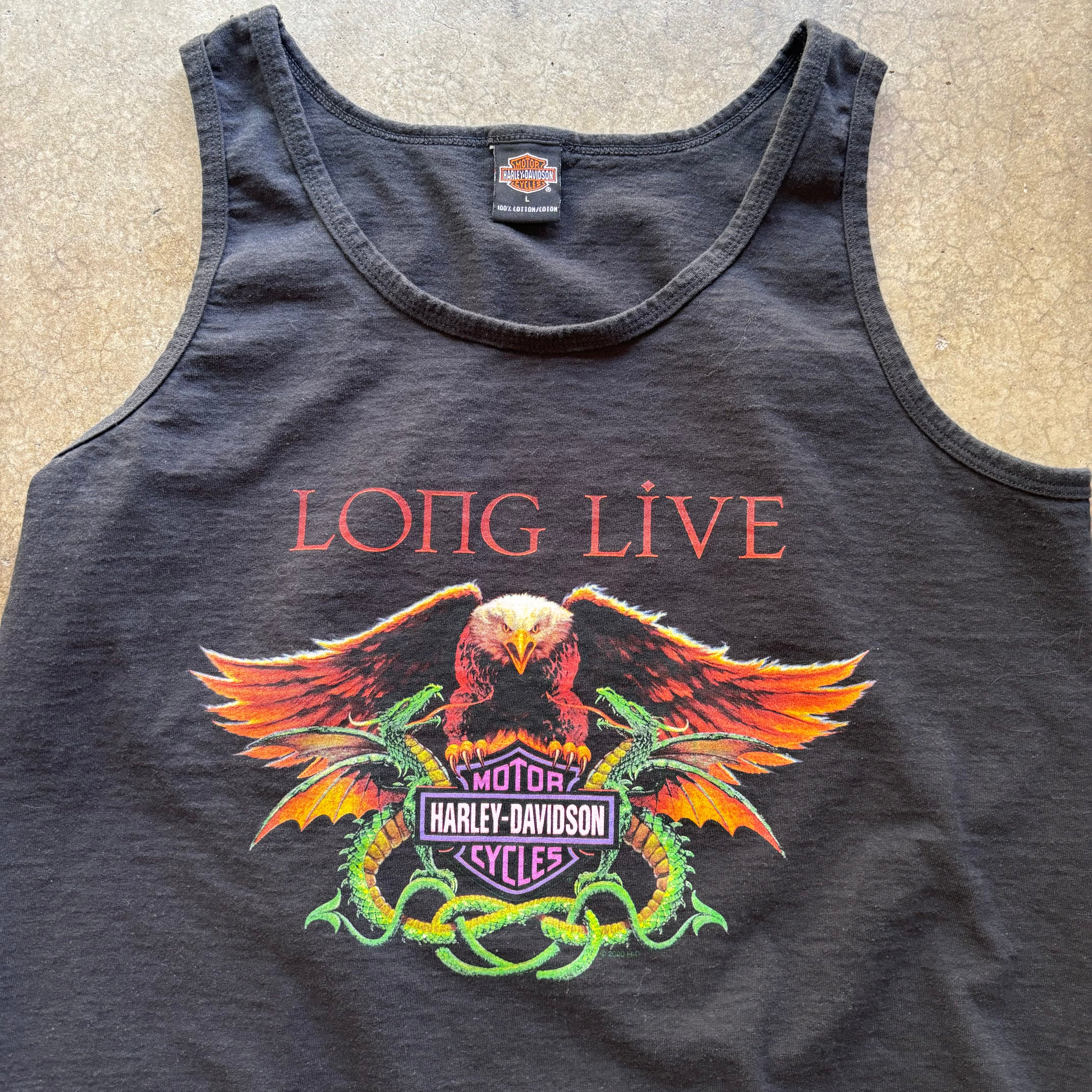 00s HARLEY LONG LIVE TANK TOP - L