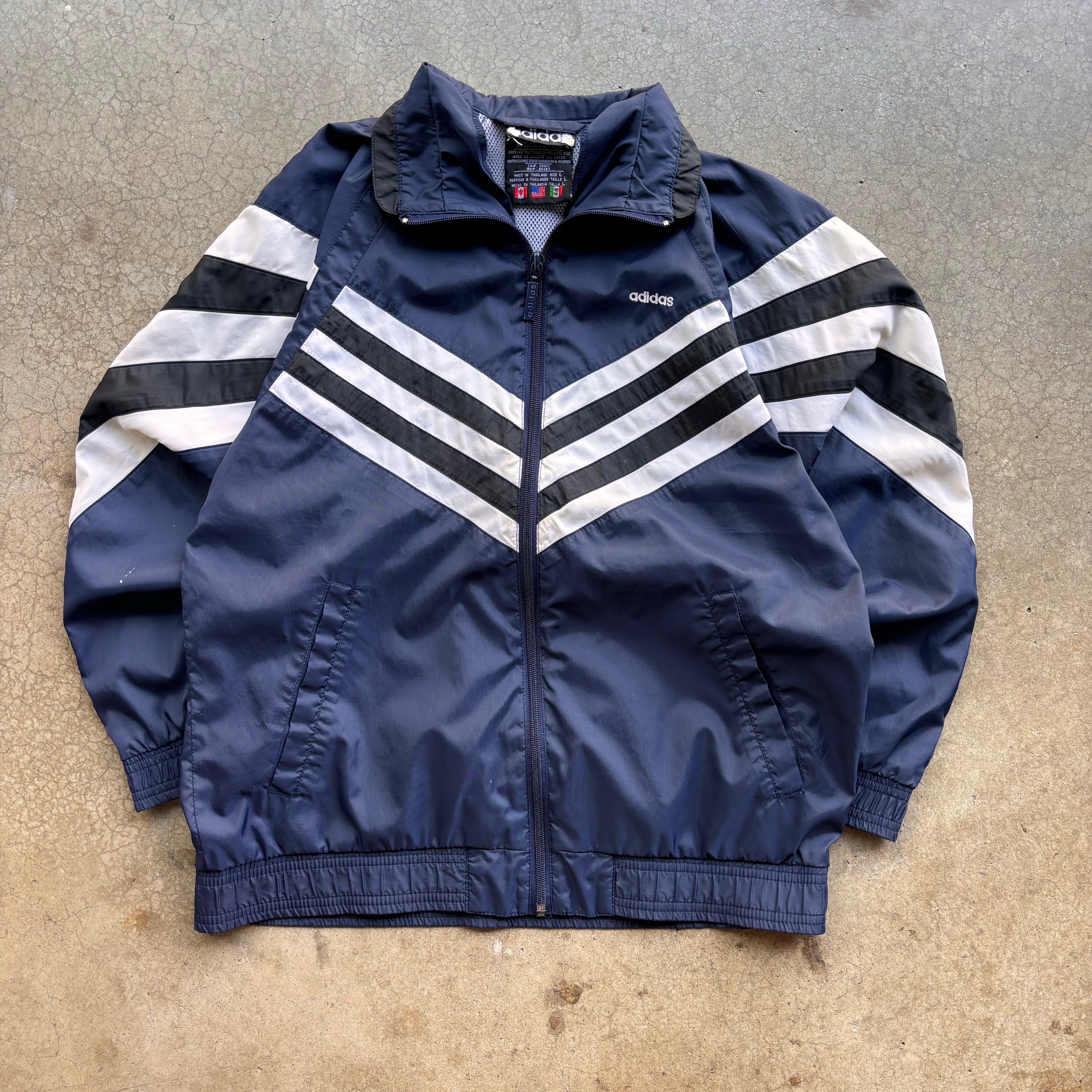 90s BLUE ADIDAS WINDBREAKER - S