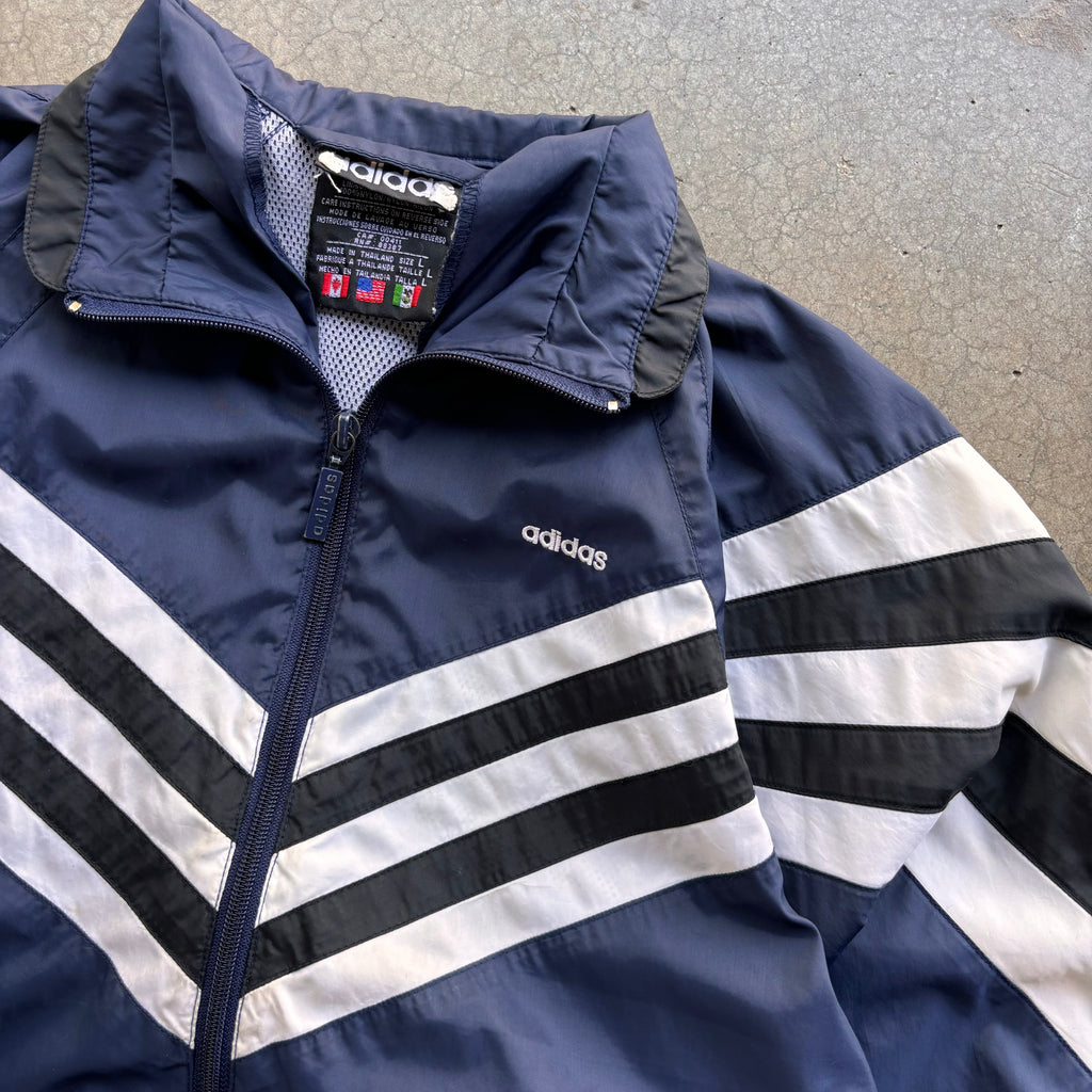 90s BLUE ADIDAS WINDBREAKER - S