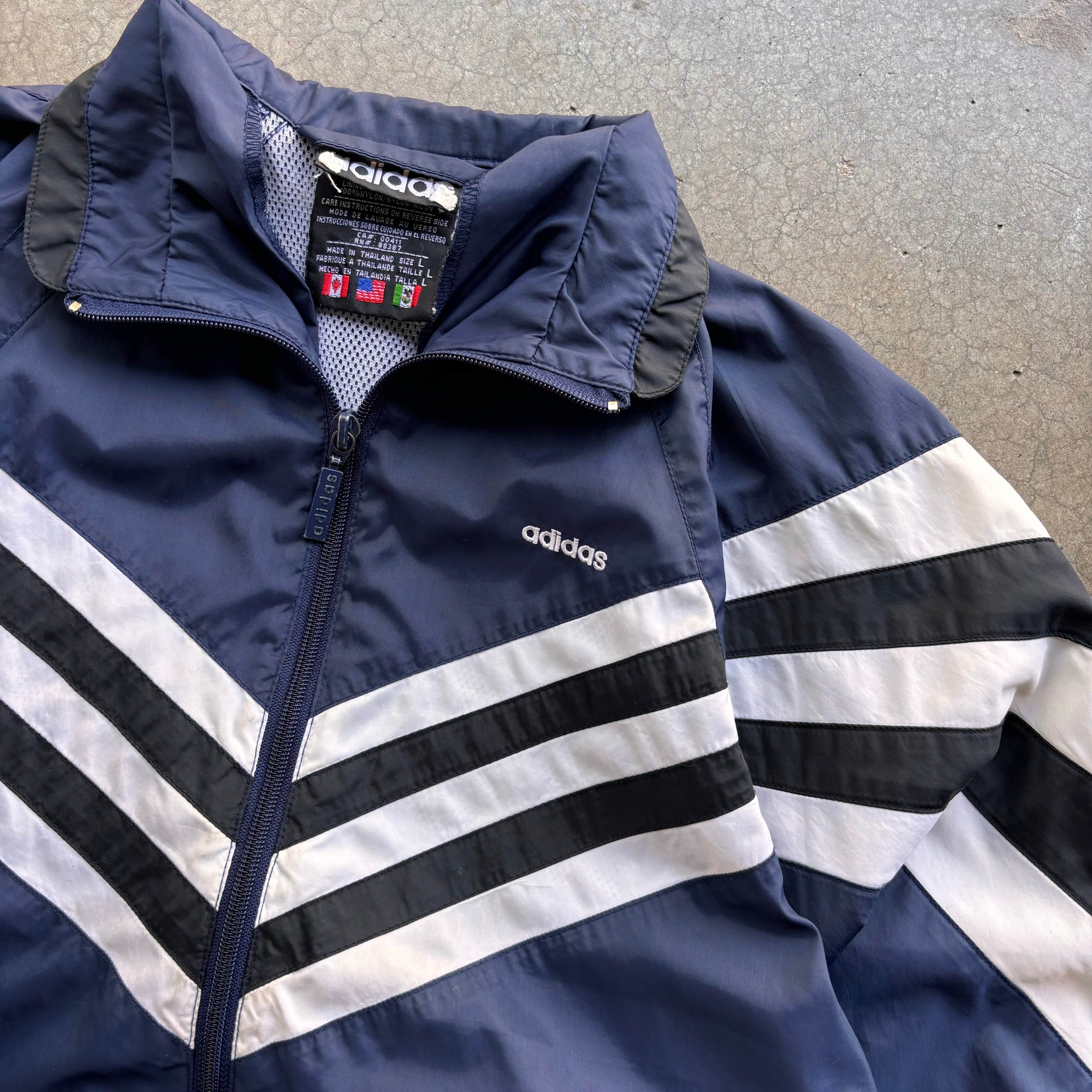 90s BLUE ADIDAS WINDBREAKER - S