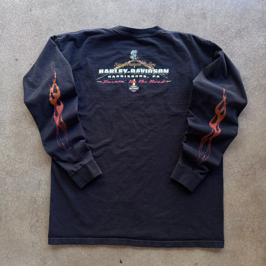 00s HARLEY DAVIDSON FLAMES LONGSLEEVE - XXL