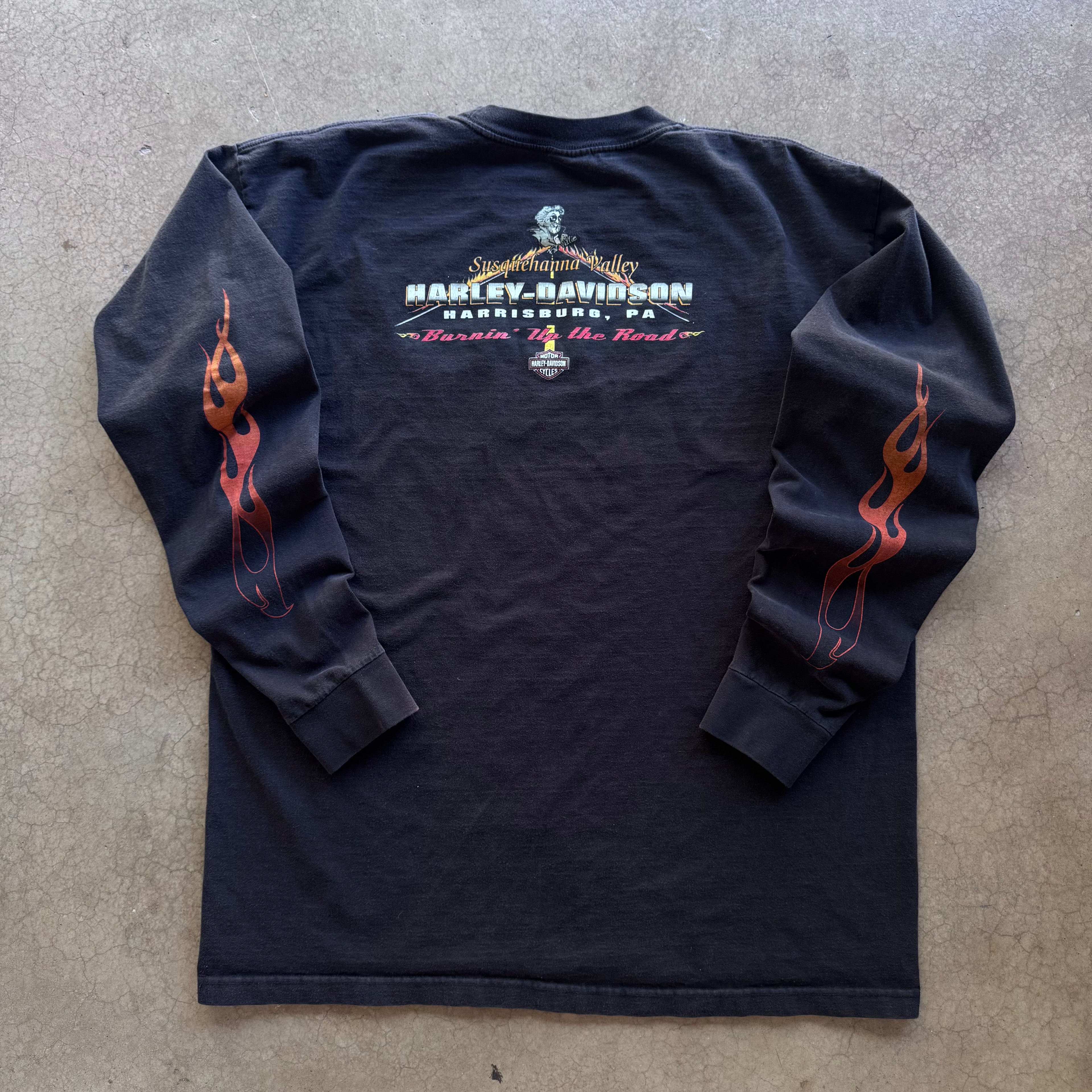 00s HARLEY DAVIDSON FLAMES LONGSLEEVE - XXL