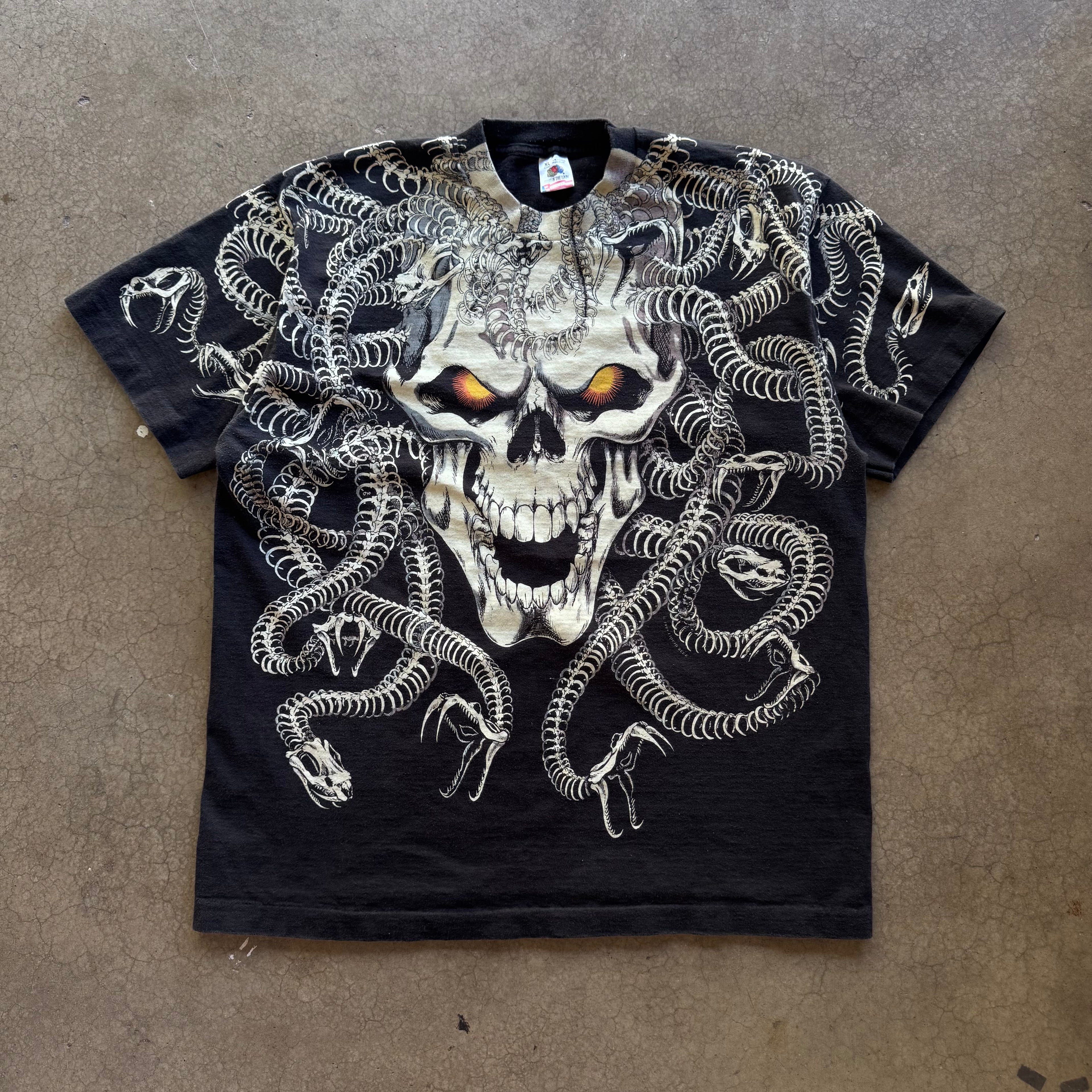 90s LIQUID BLUE MEDUSA AOP TEE - XL