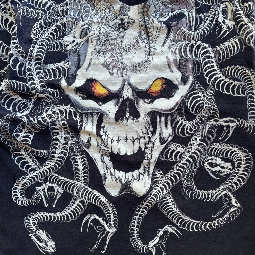 90s LIQUID BLUE MEDUSA AOP TEE - XL