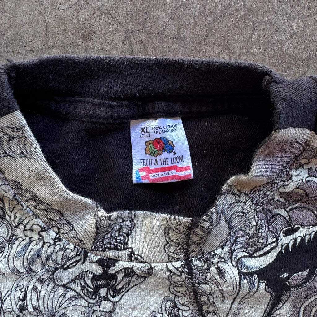 90s LIQUID BLUE MEDUSA AOP TEE - XL