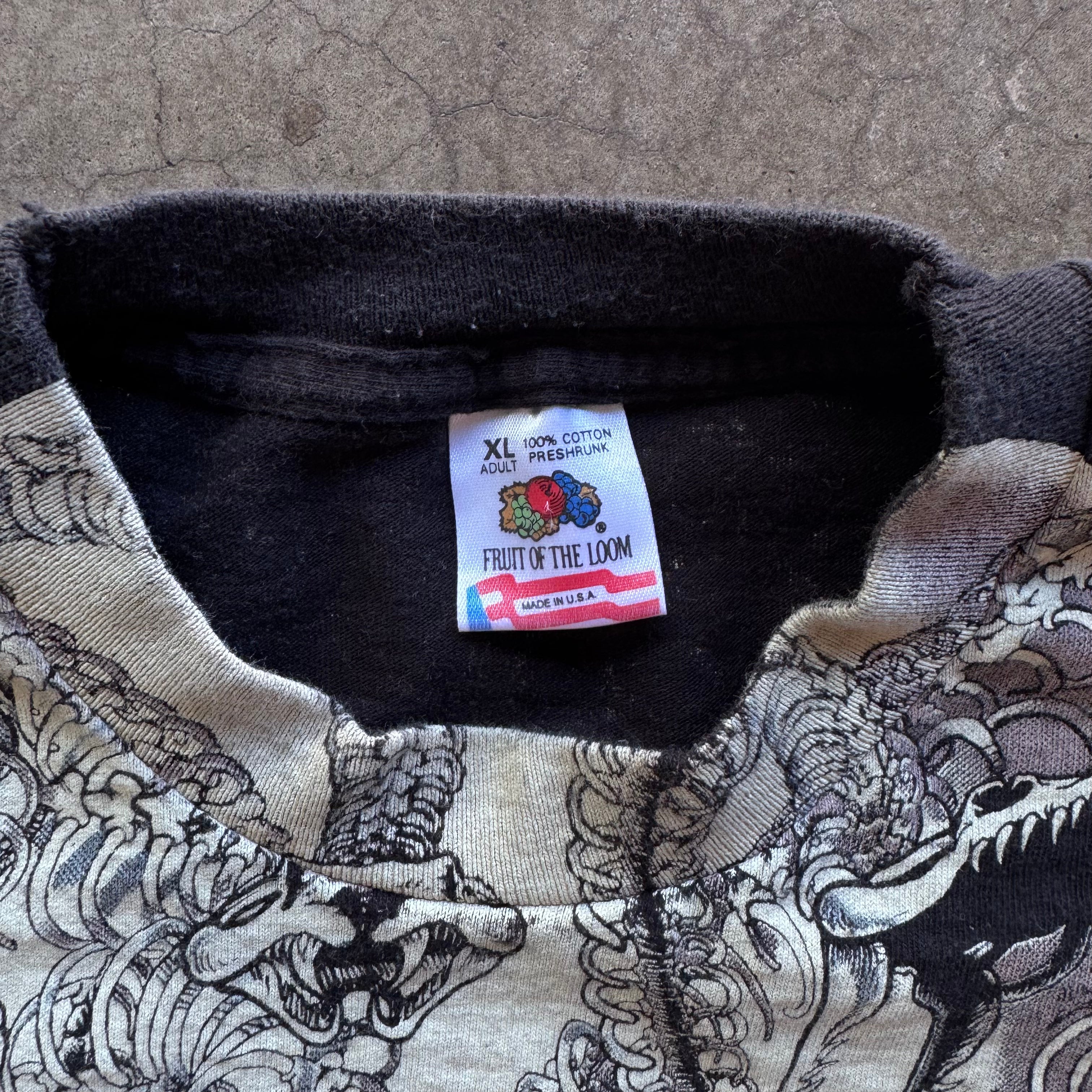 90s LIQUID BLUE MEDUSA AOP TEE - XL