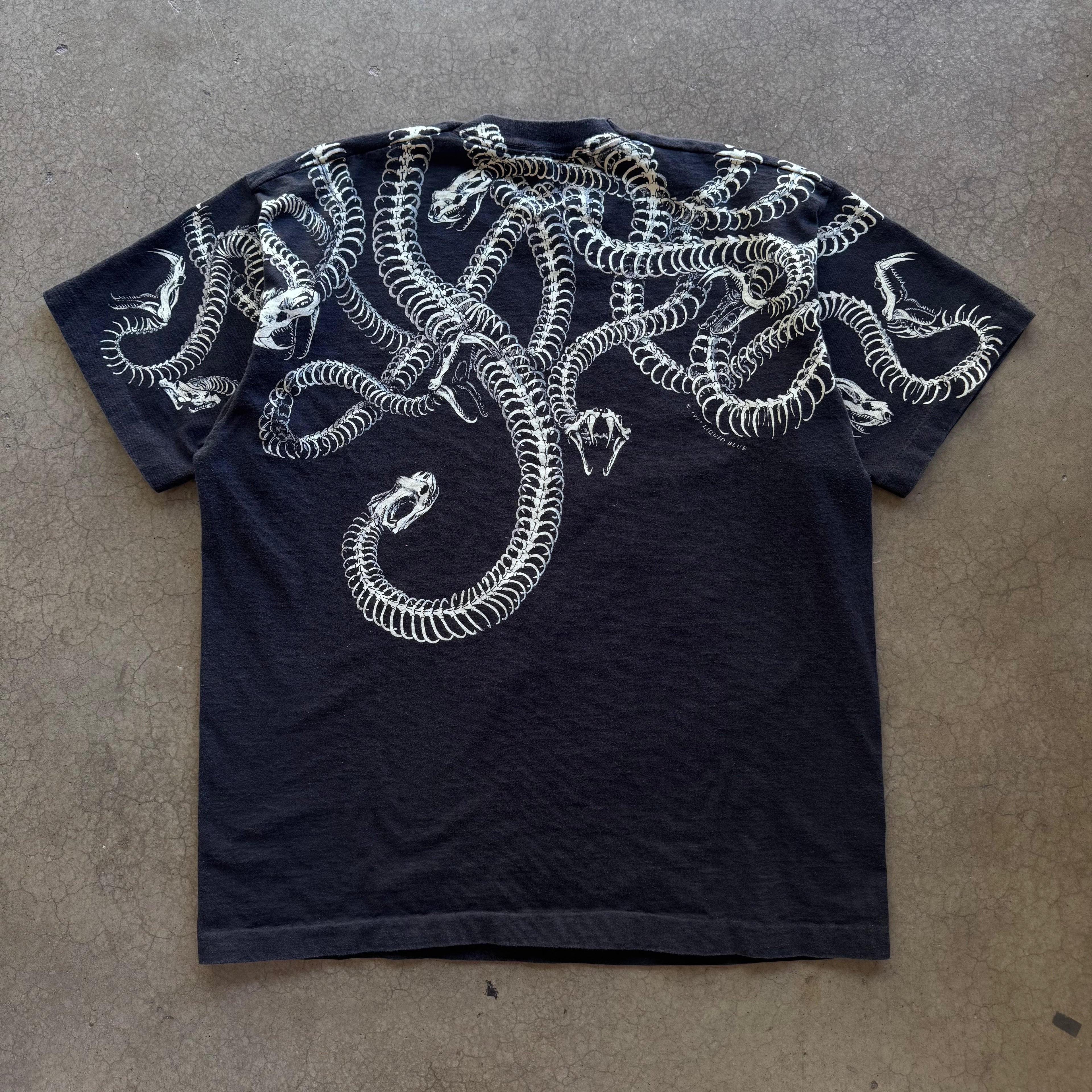 90s LIQUID BLUE MEDUSA AOP TEE - XL