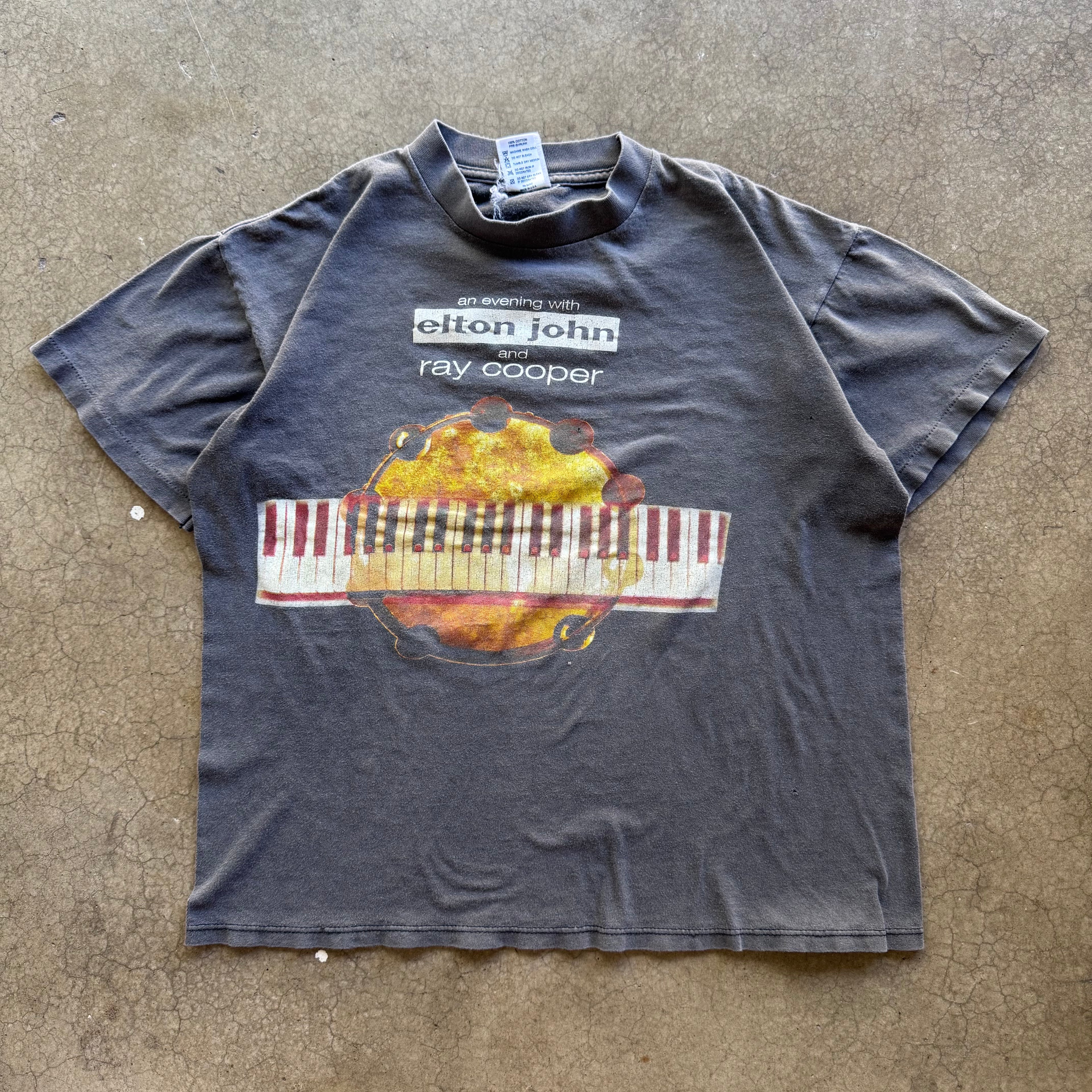 90S ELTON JOHN RAY COOPER TOUR TEE - L