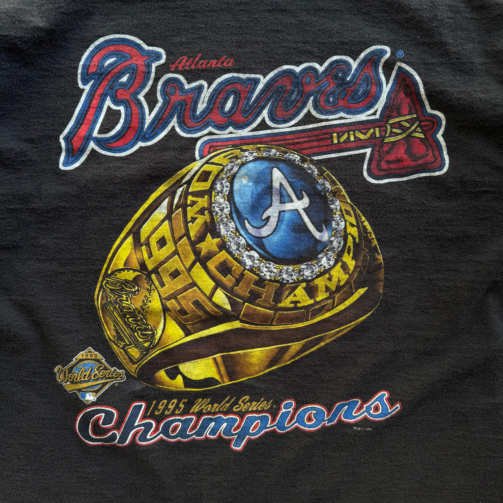 90s ATLANTA BRAVES RING TEE - L