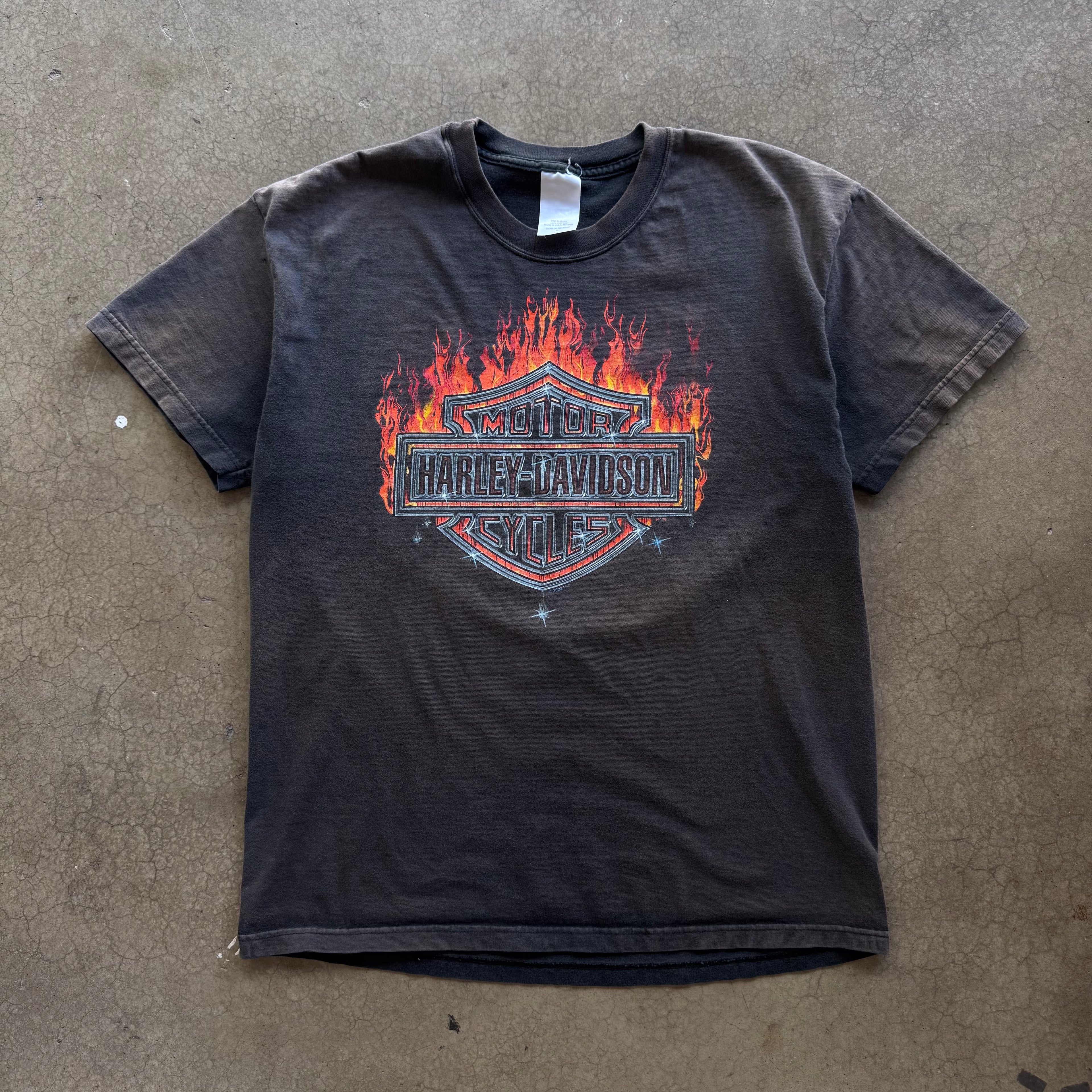 90s HARLEY FLAMES FORT WORTH - L