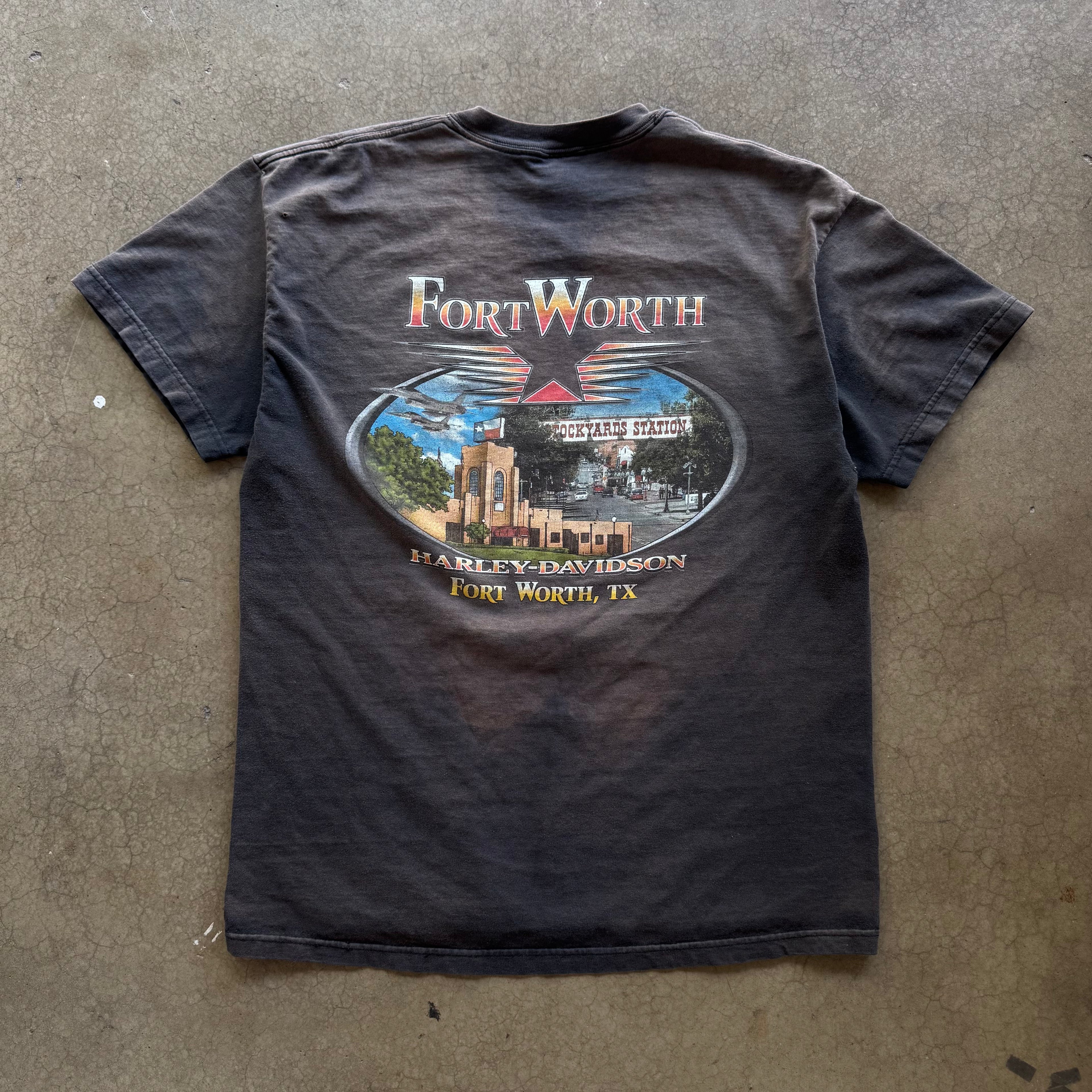 90s HARLEY FLAMES FORT WORTH - L