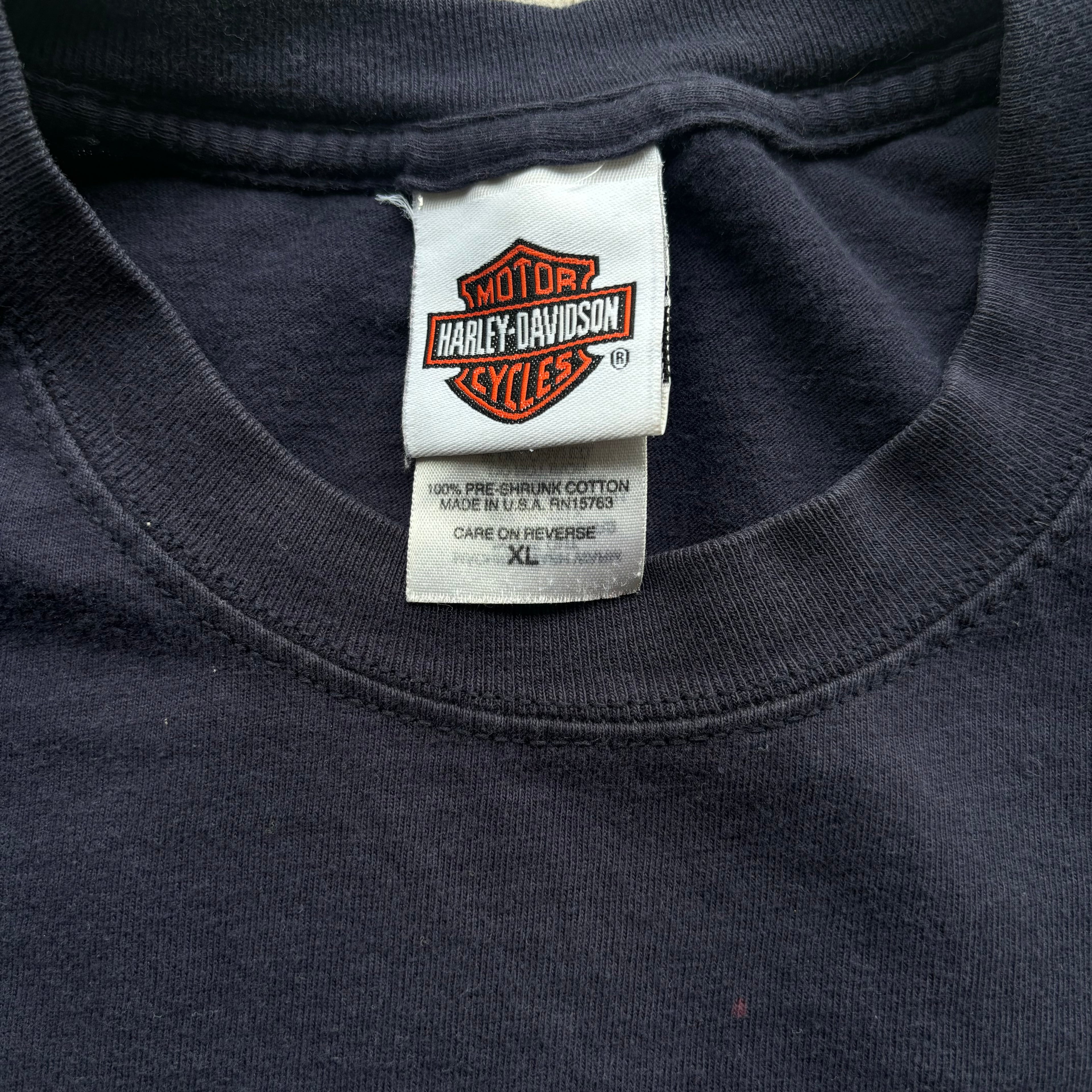 90s HARLEY BLUE FLAMES STURGIS LS TEE - XL