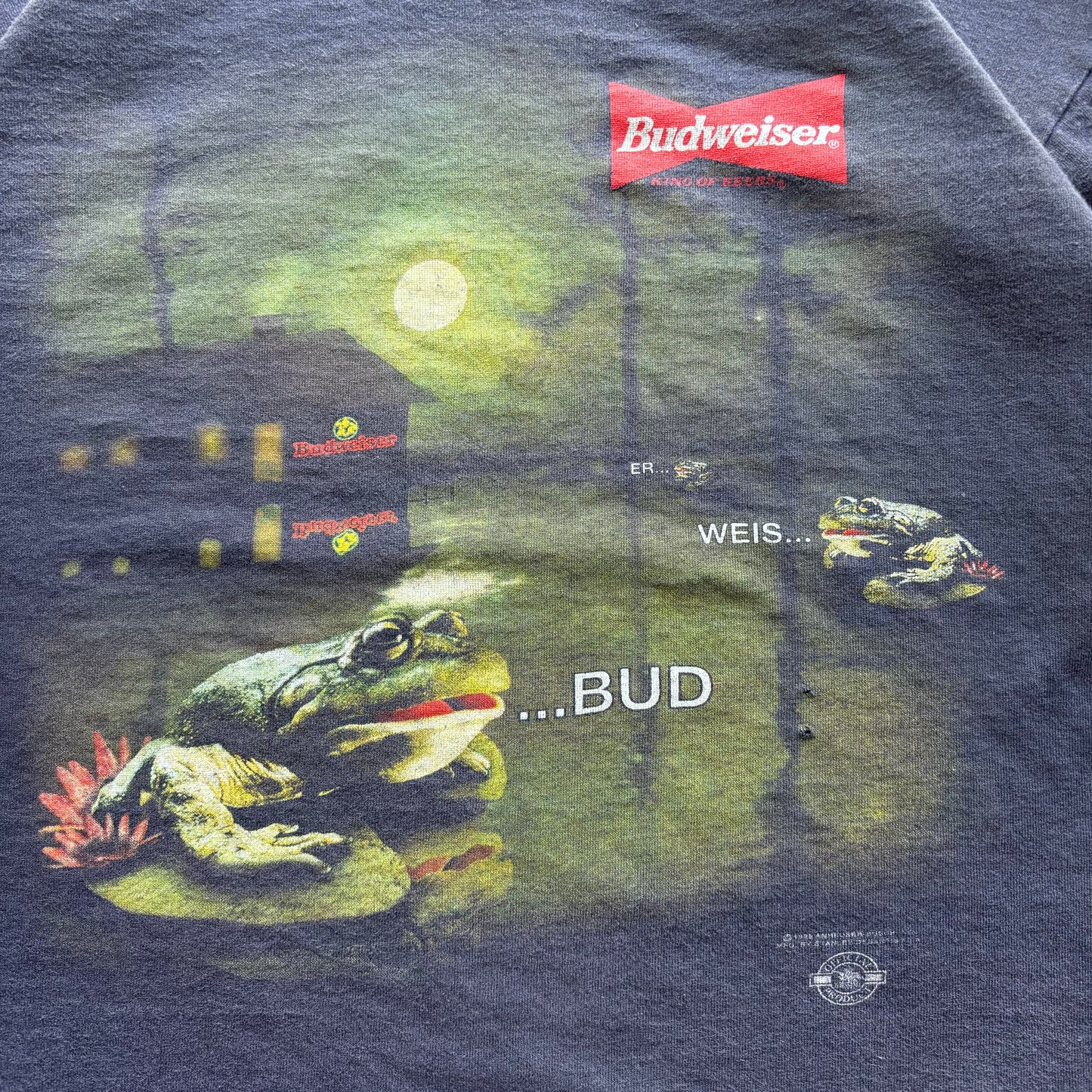 VINTAGE BUDWEISER FROG TEE - L