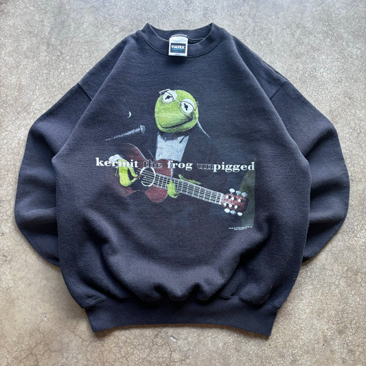 VINTAGE KERMIT UNPIGGED CREW - L