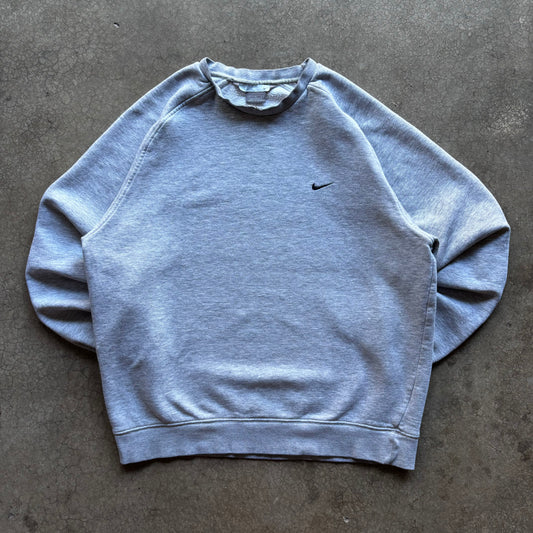 VINTAGE NIKE GRAY BAR CREW - L