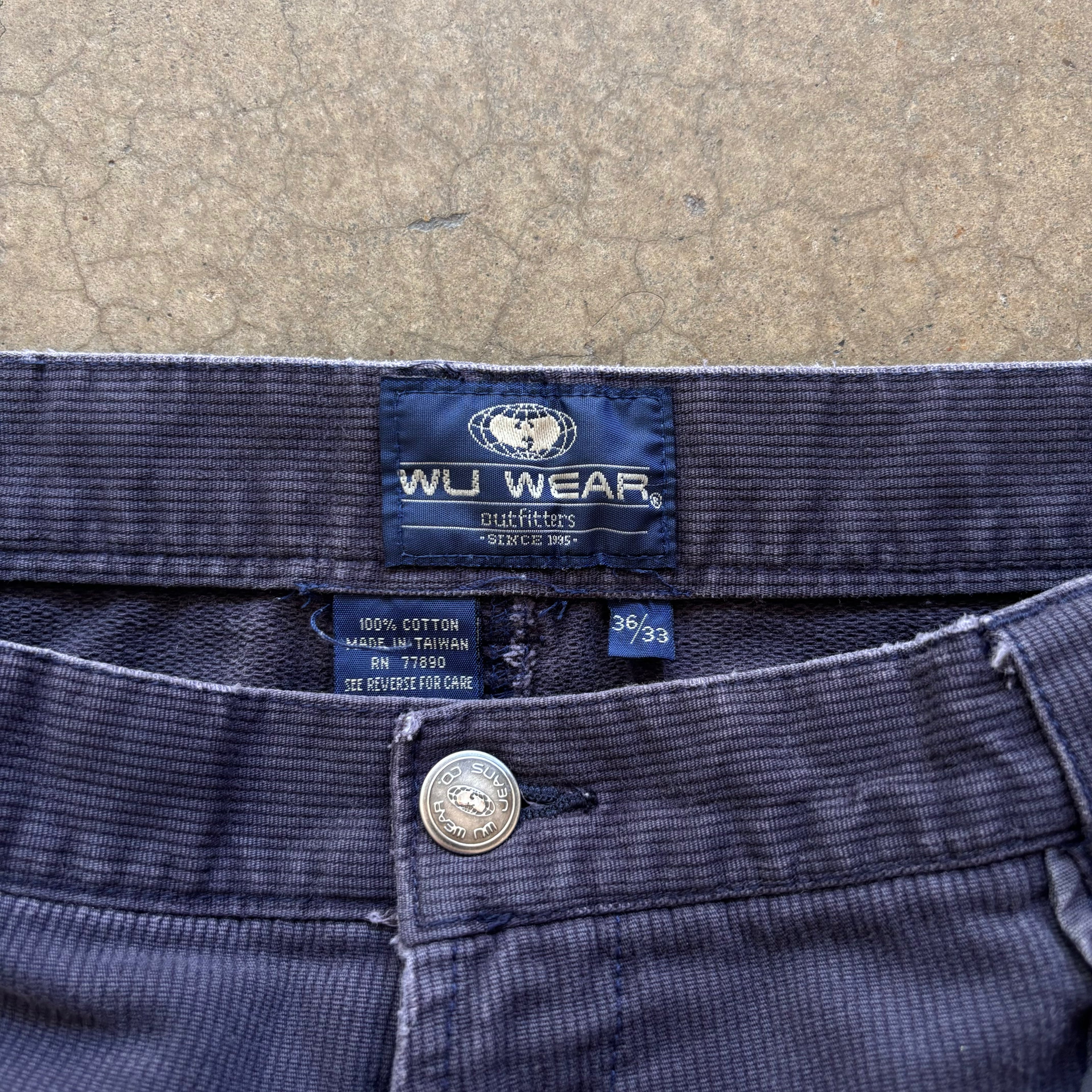 90S WUWEAR NAVY CARGO PANTS - 36X33