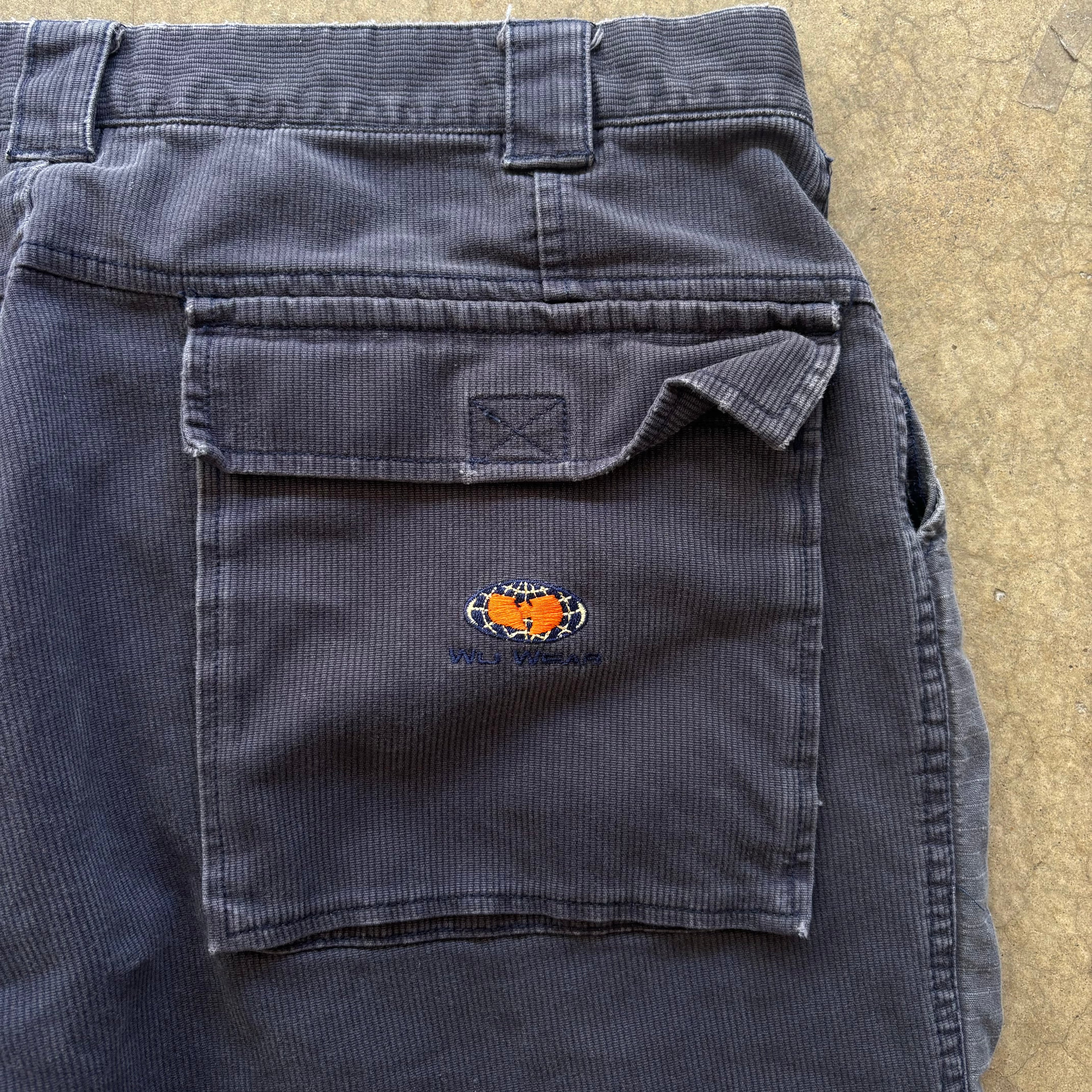 90S WUWEAR NAVY CARGO PANTS - 36X33