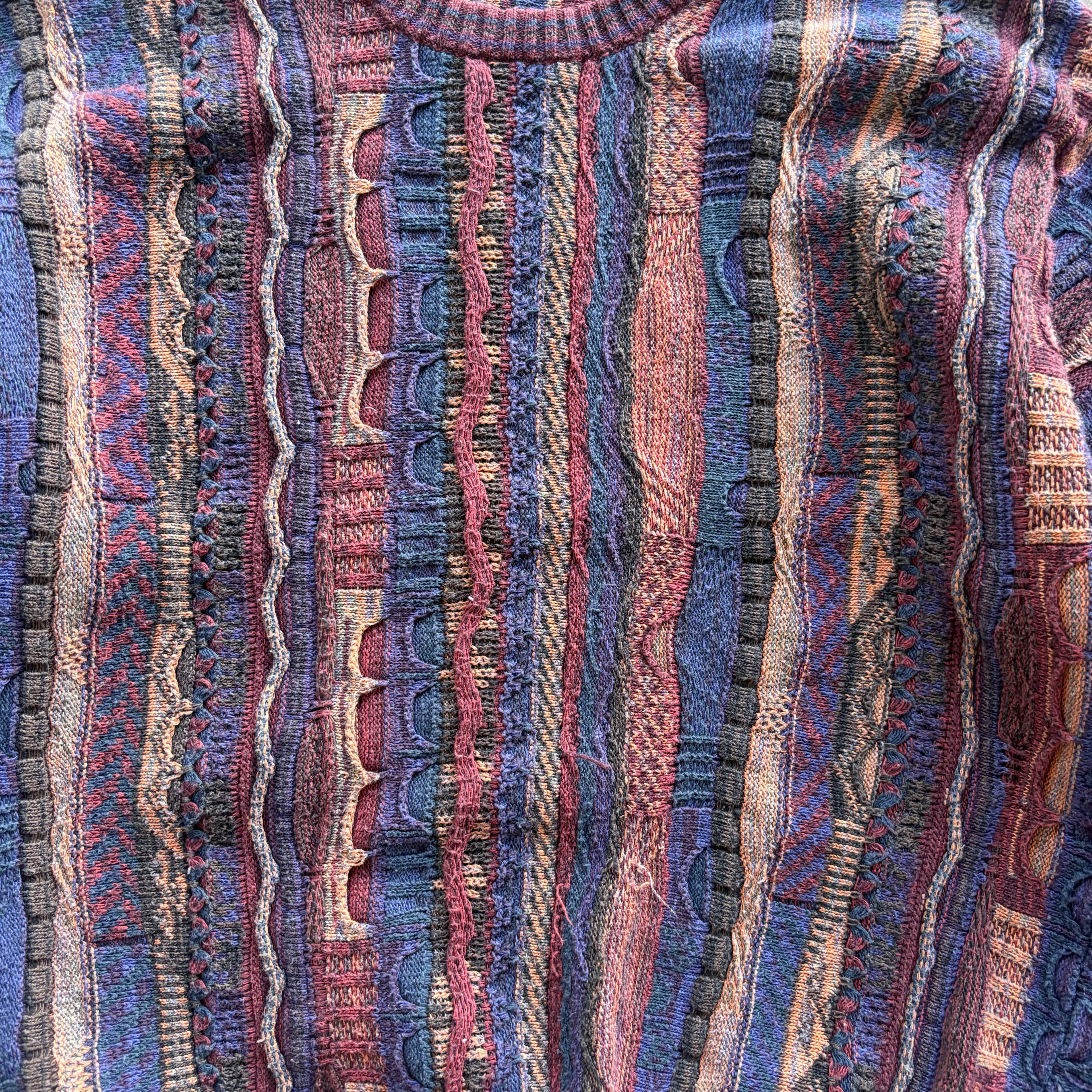 90s LORENZO 3D KNIT SWEATER - L