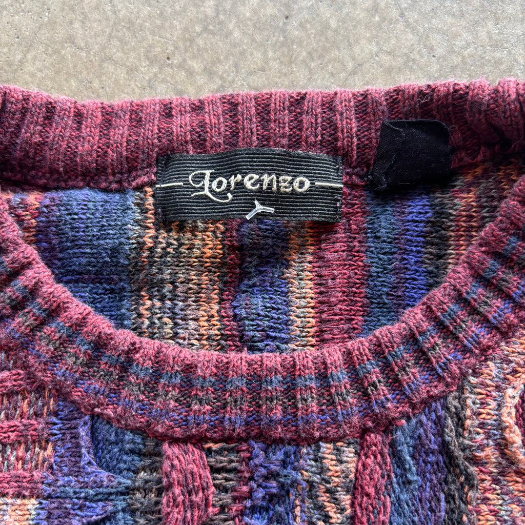 90s LORENZO 3D KNIT SWEATER - L