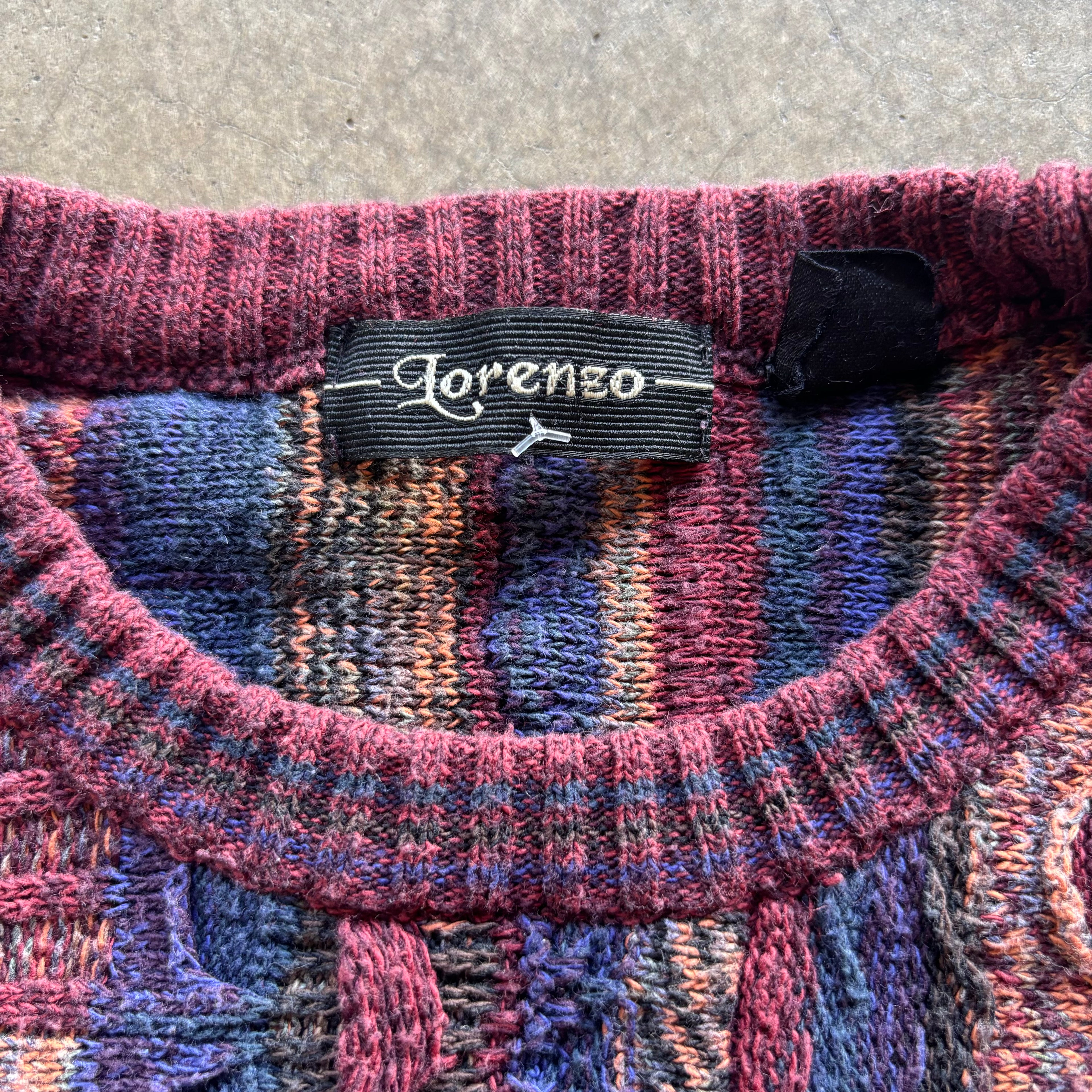 90s LORENZO 3D KNIT SWEATER - L