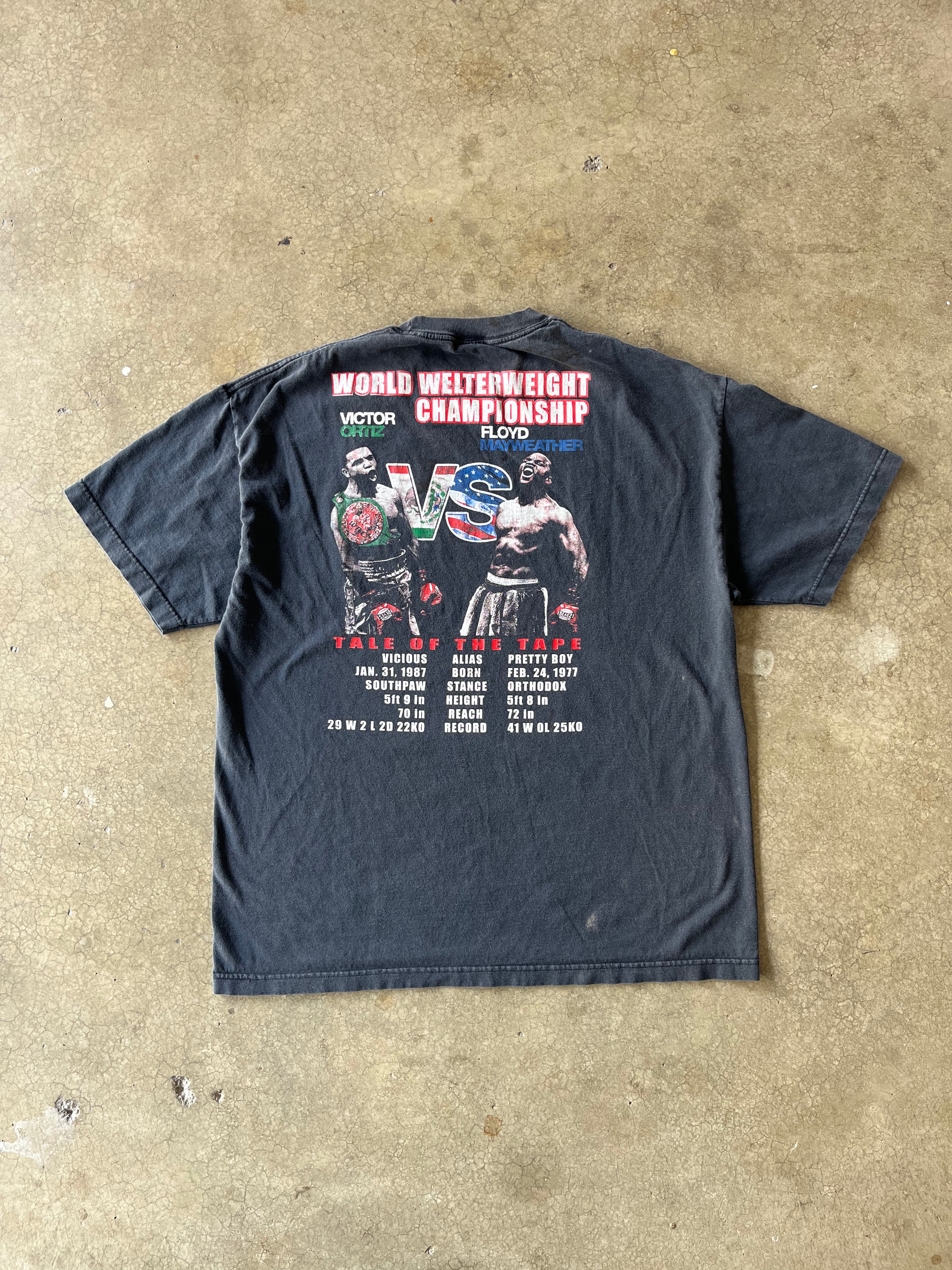 00S MAYWEATHER VS ORTIZ BOXING TEE - L