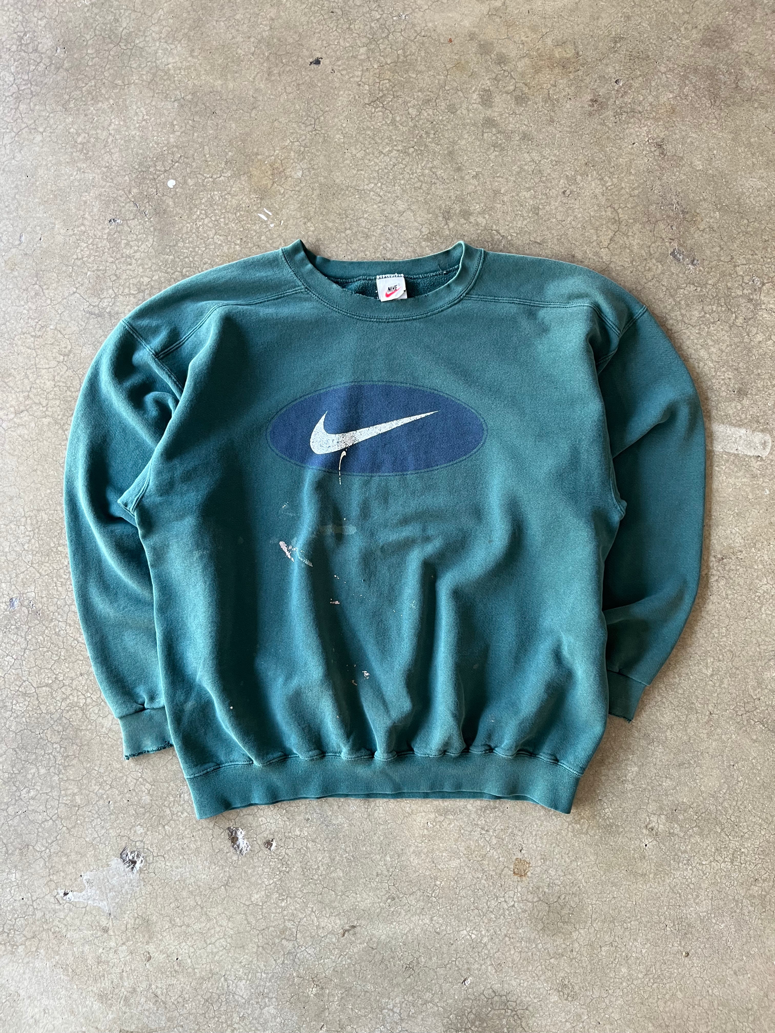 90S NIKE BIG SWOOSH CREWNECK - M