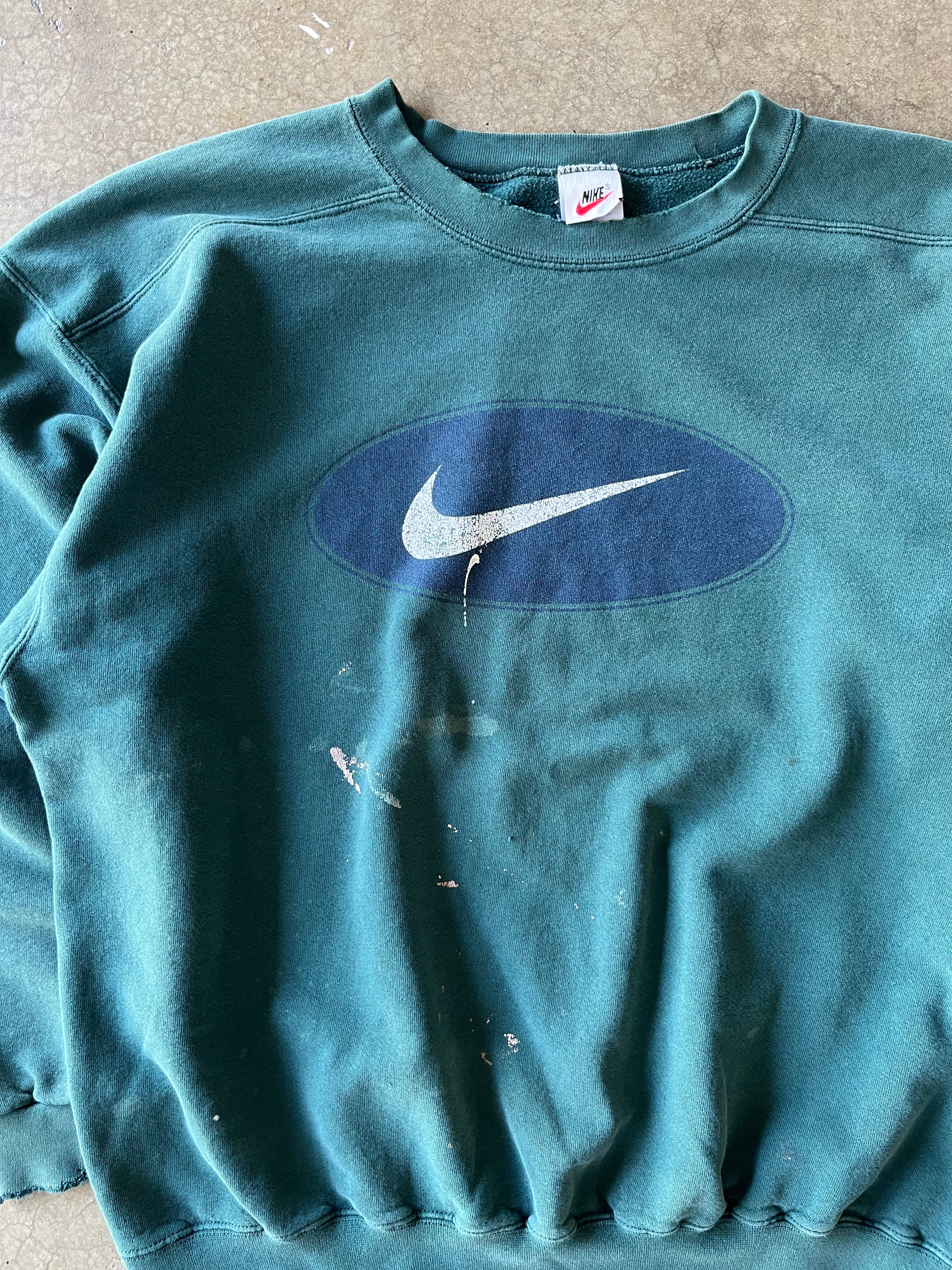 90S NIKE BIG SWOOSH CREWNECK - M