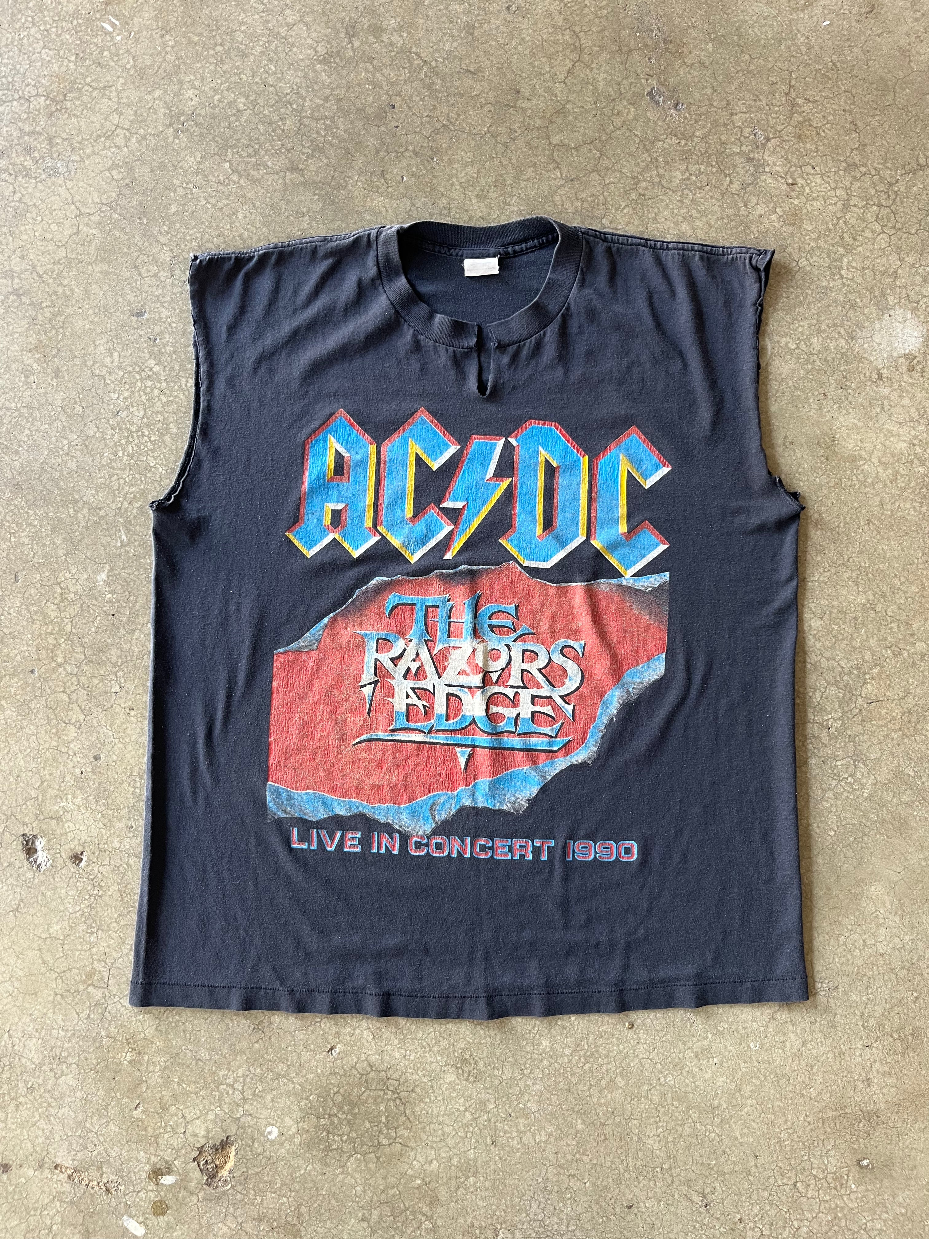 90S AC/DC CUT OFF BAND TEE - XL