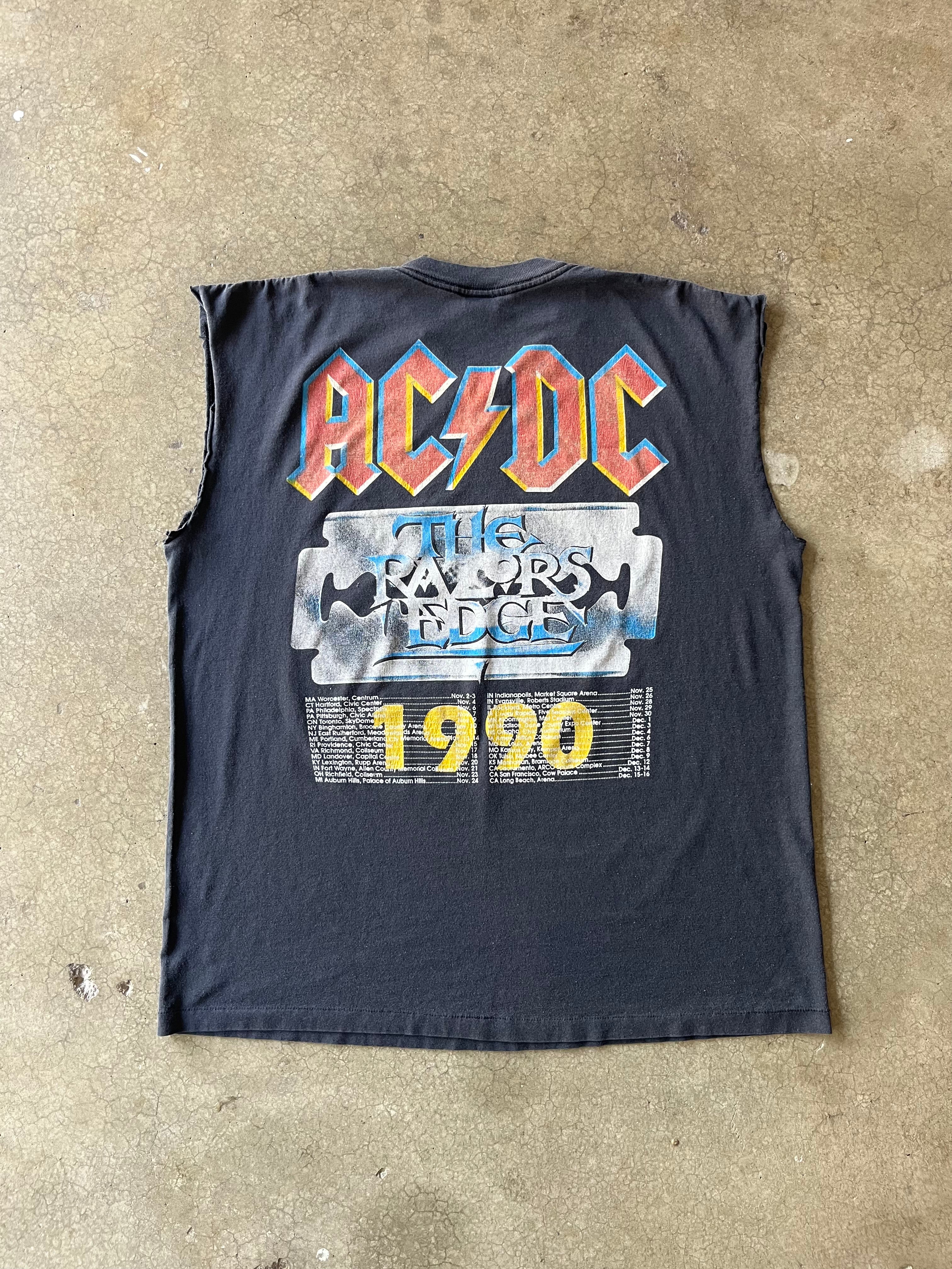 90S AC/DC CUT OFF BAND TEE - XL