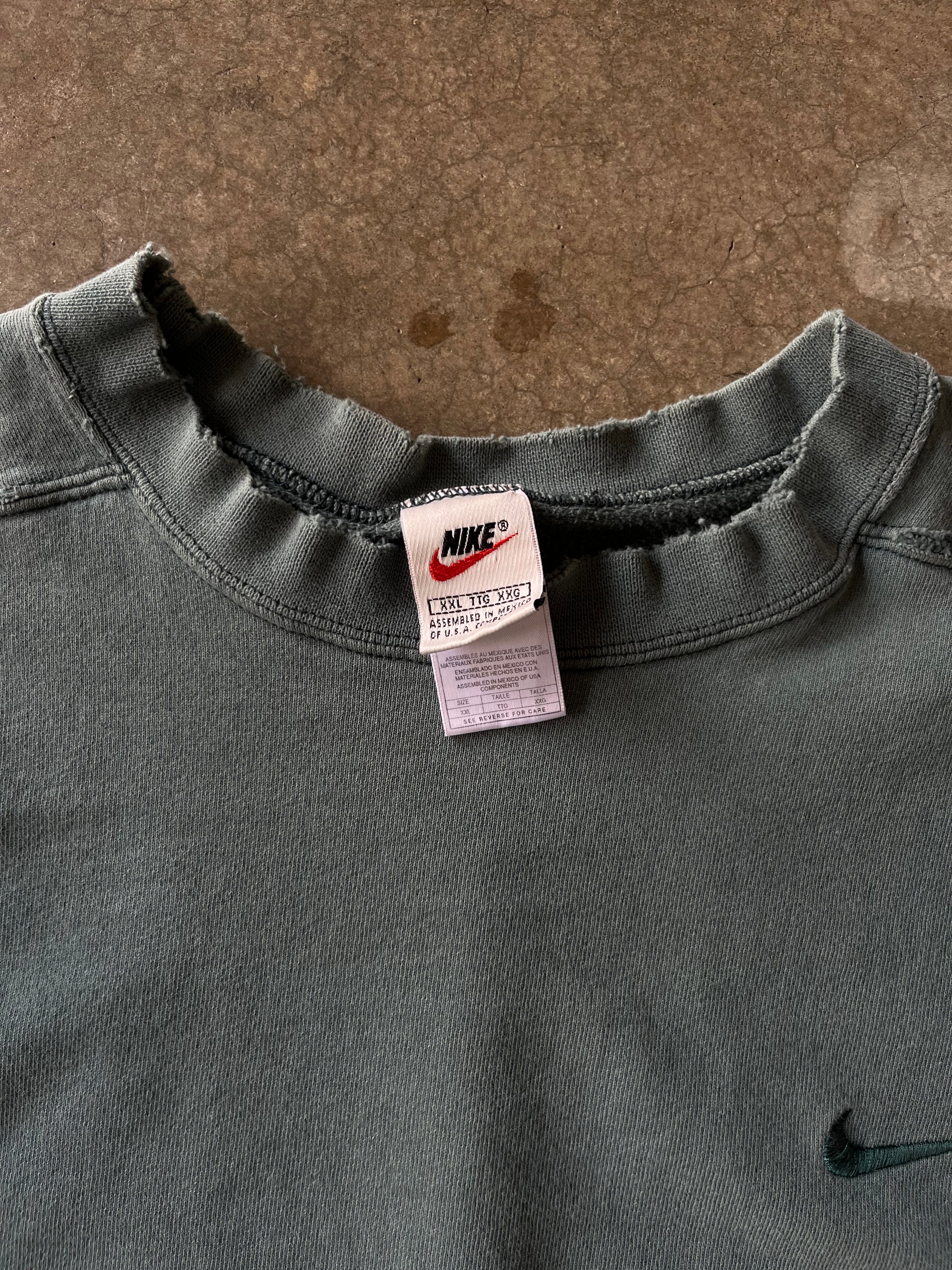 90S NIKE GREEN TONAL CREWNECK - 2XL