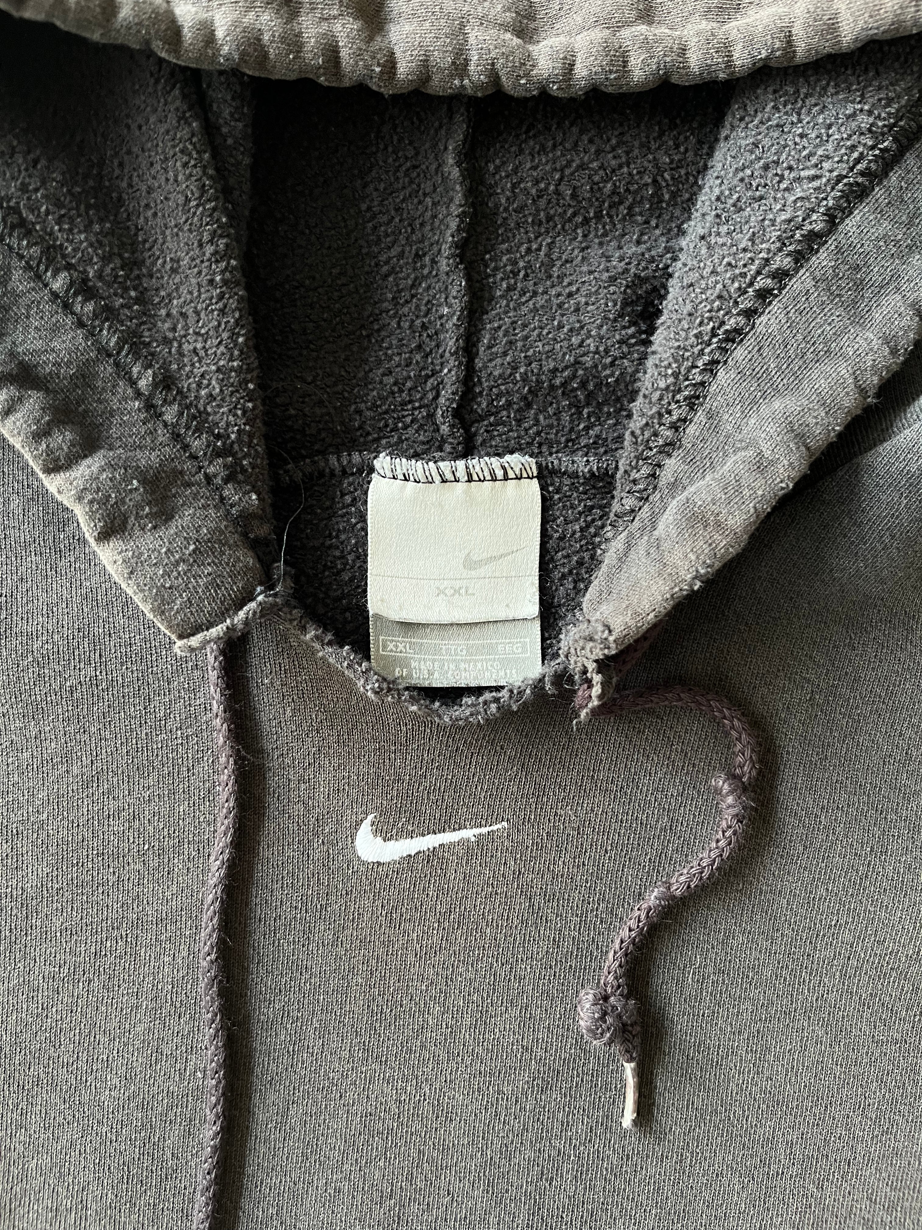 90S NIKE BLACK CENTER SWOOSH HOODIE - 2XL