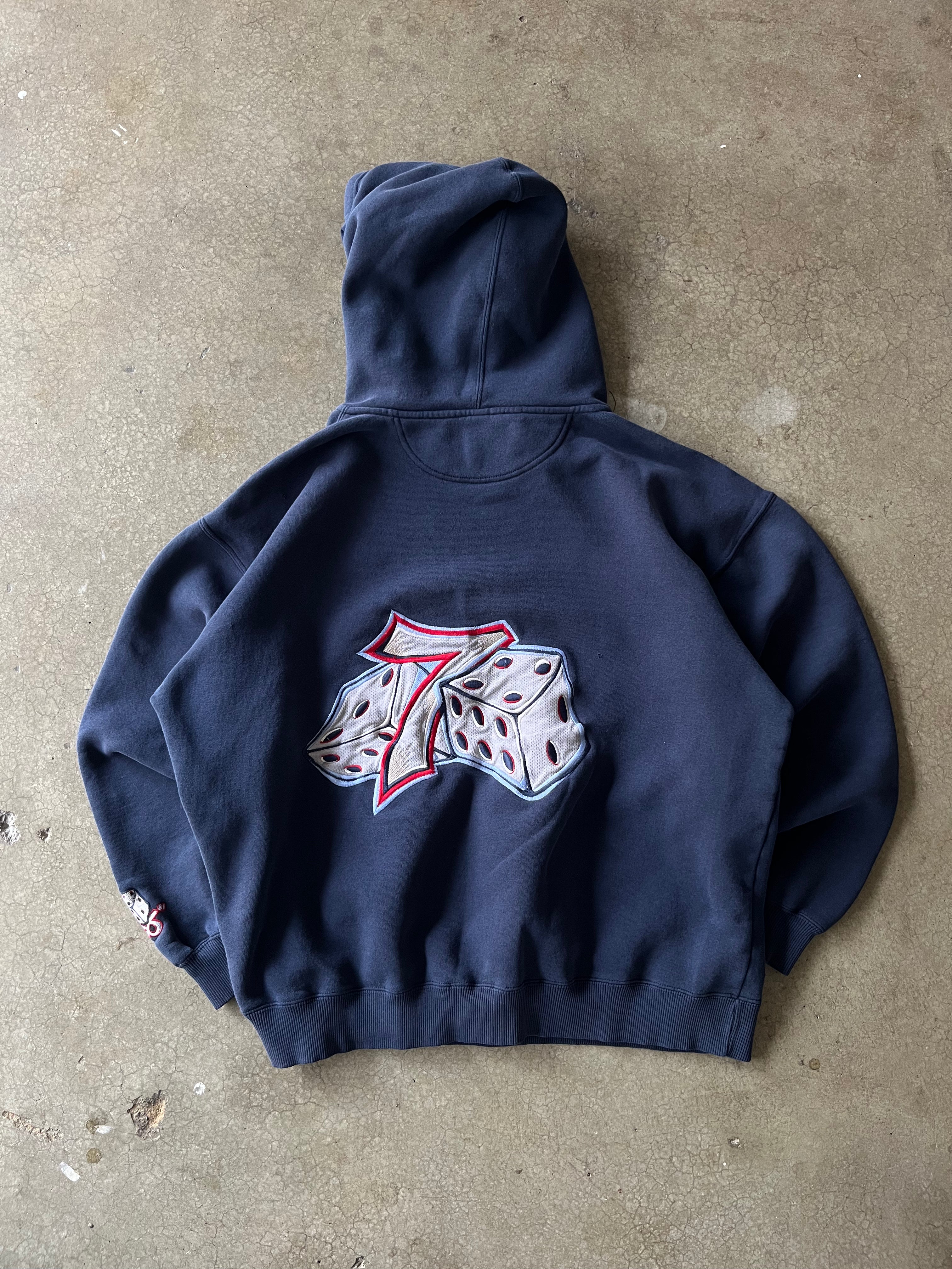 00S JNCO NAVY BLUE DICE HOODIE - XL